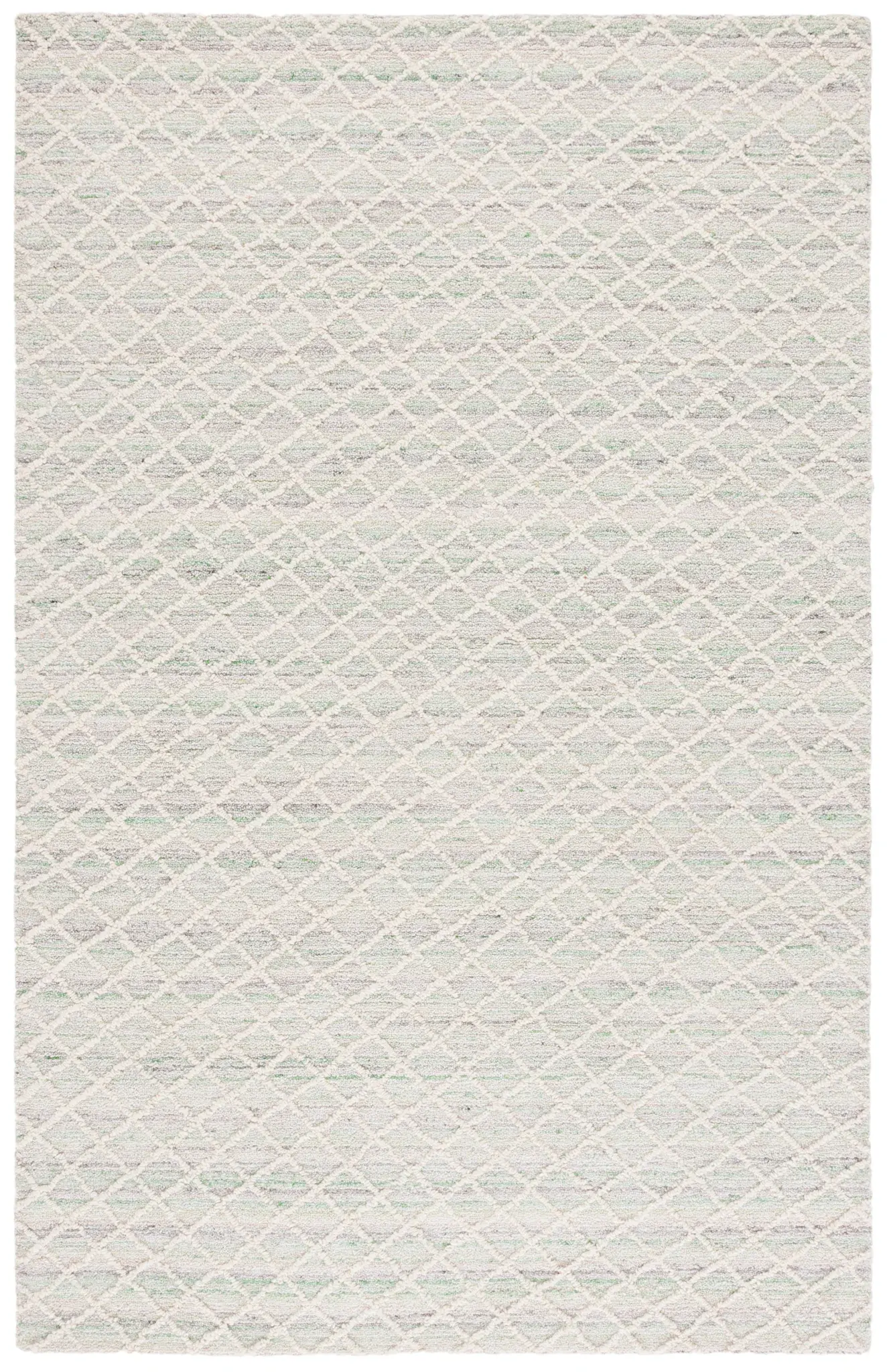 Abstract Modern Diamond Trellis Hand-Tufted Wool Blend Rug