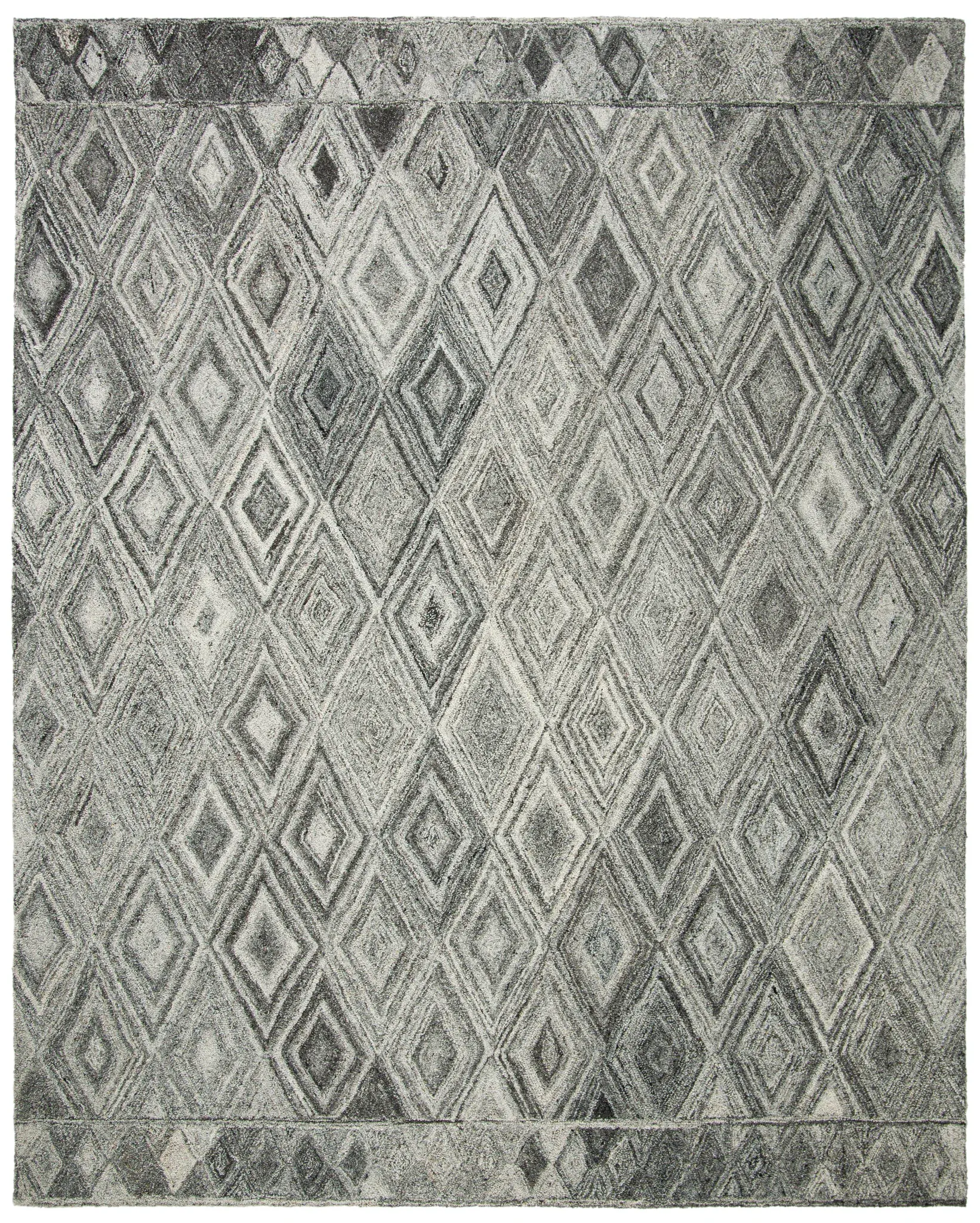 Abstract Diamond Hand-Tufted Wool Blend Rug