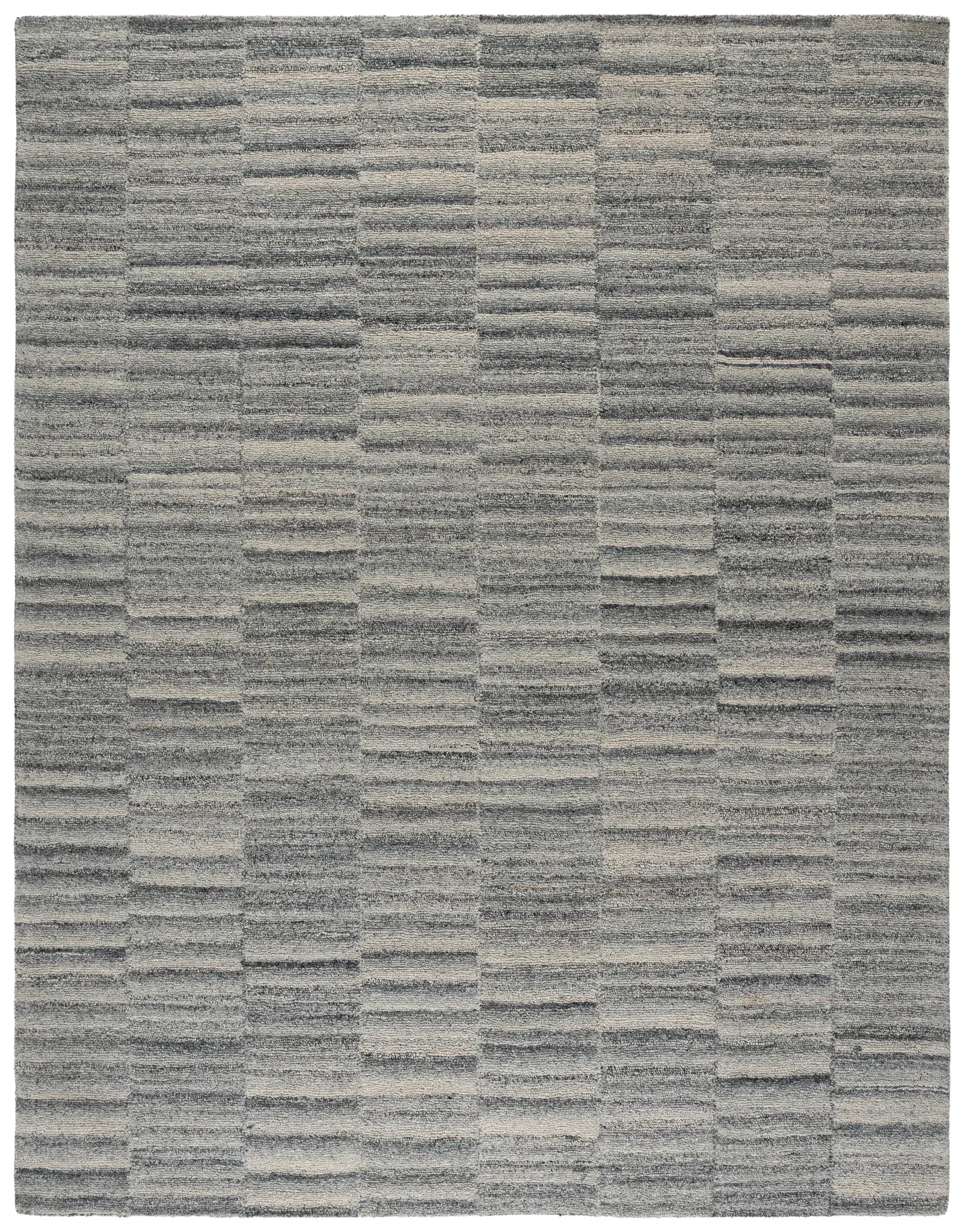 Abstract Modern Block Stripe Hand-Tufted Wool Blend Rug