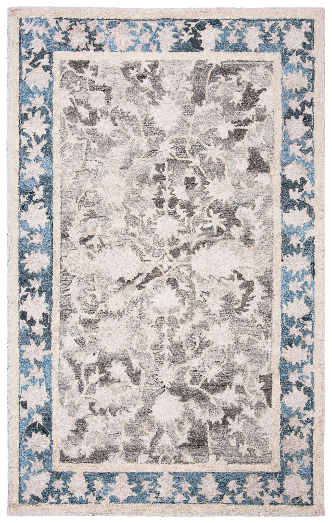 Abstract Border Hand-Tufted Wool & Viscose Rug