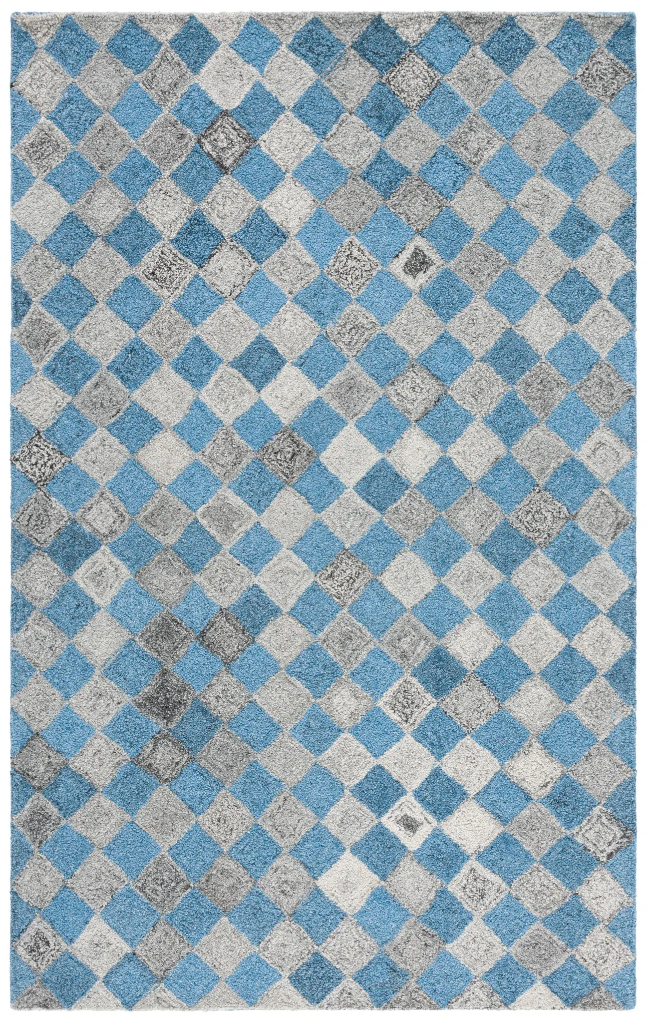 Abstract Modern Diamond Hand-Tufted Wool & Viscose Rug