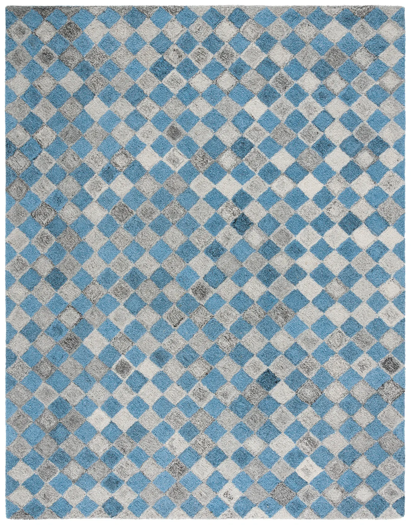 Abstract Modern Diamond Hand-Tufted Wool & Viscose Rug