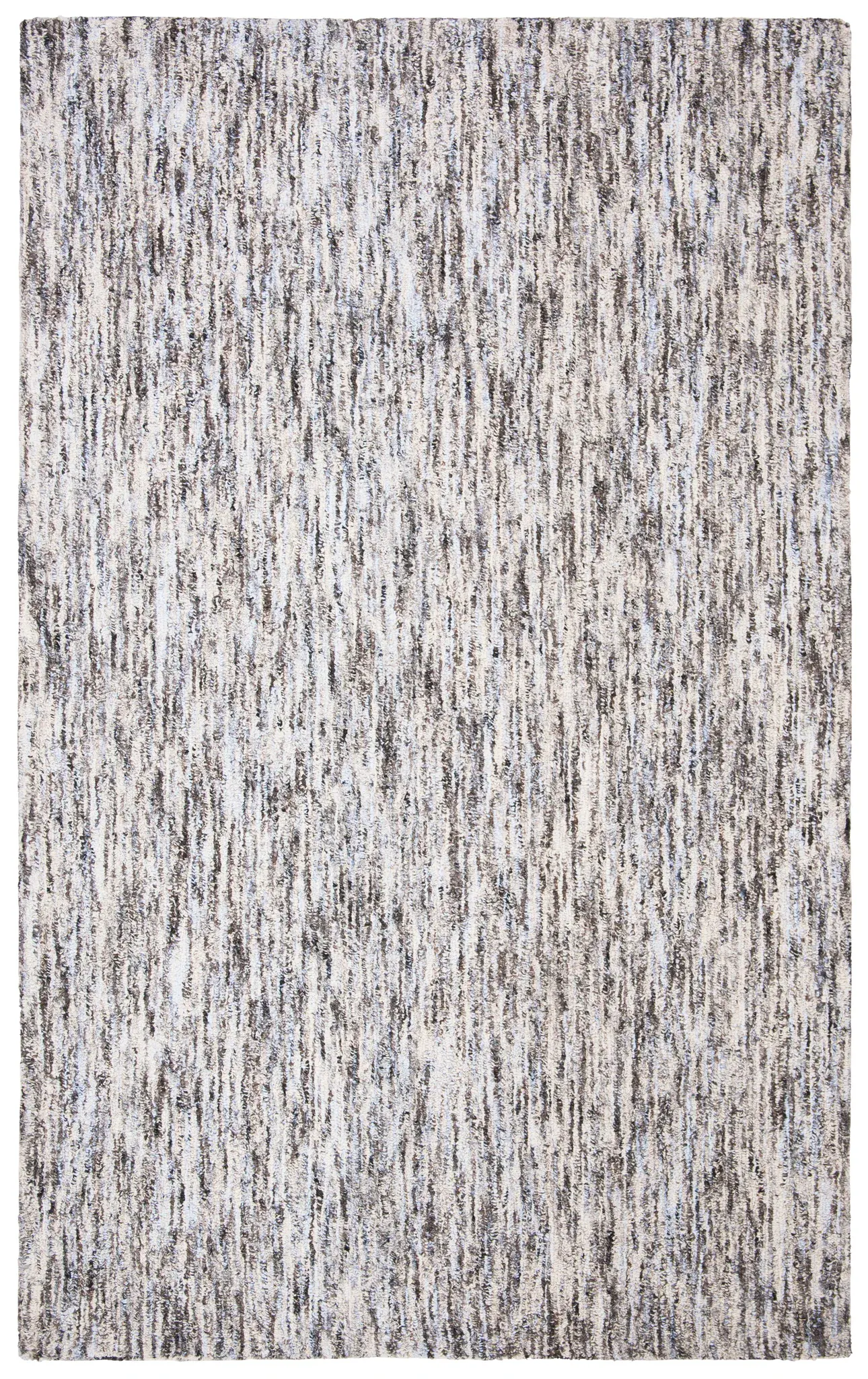 Abstract Striated Hand-Tufted Wool Blend Rug