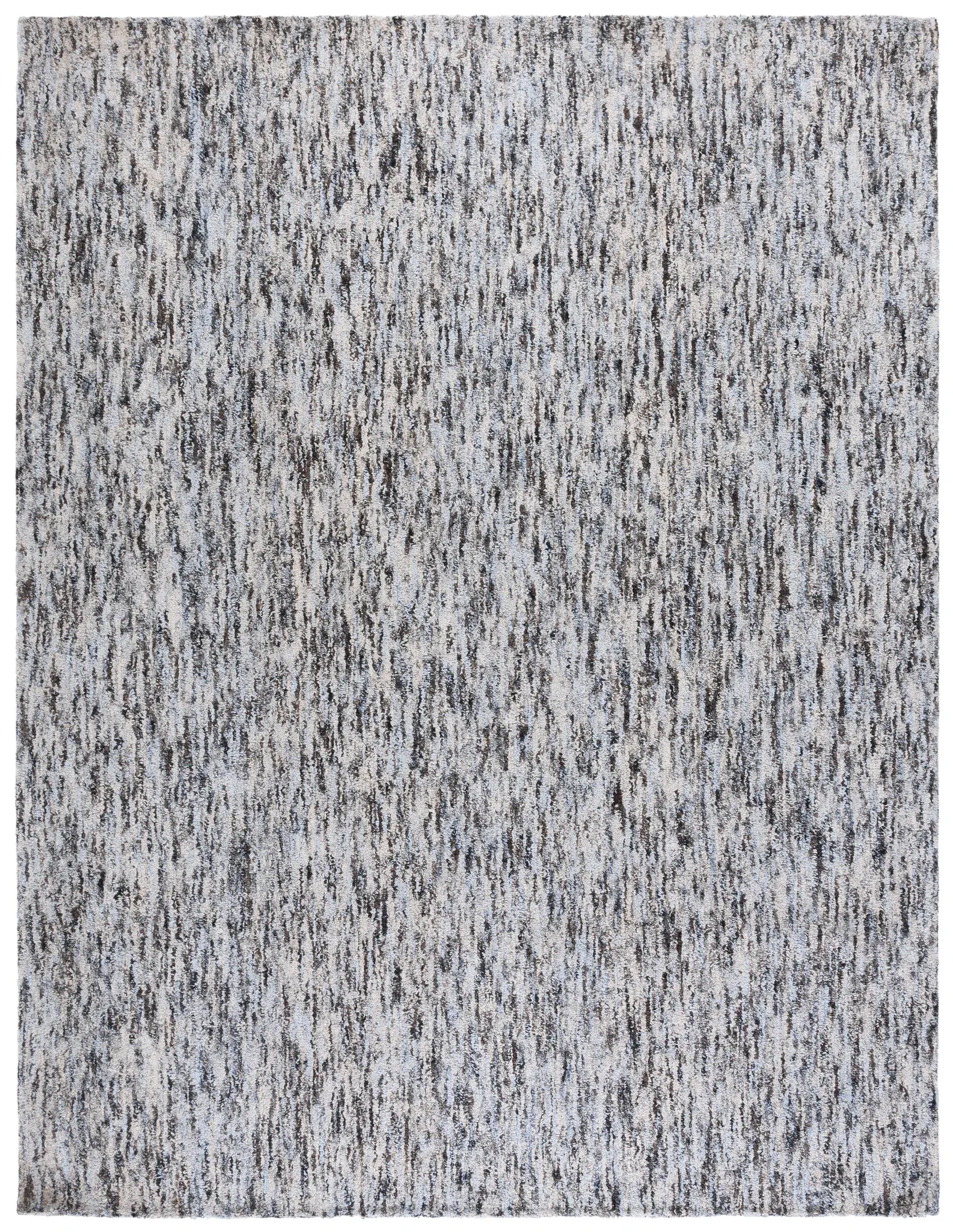 Abstract Striated Hand-Tufted Wool Blend Rug