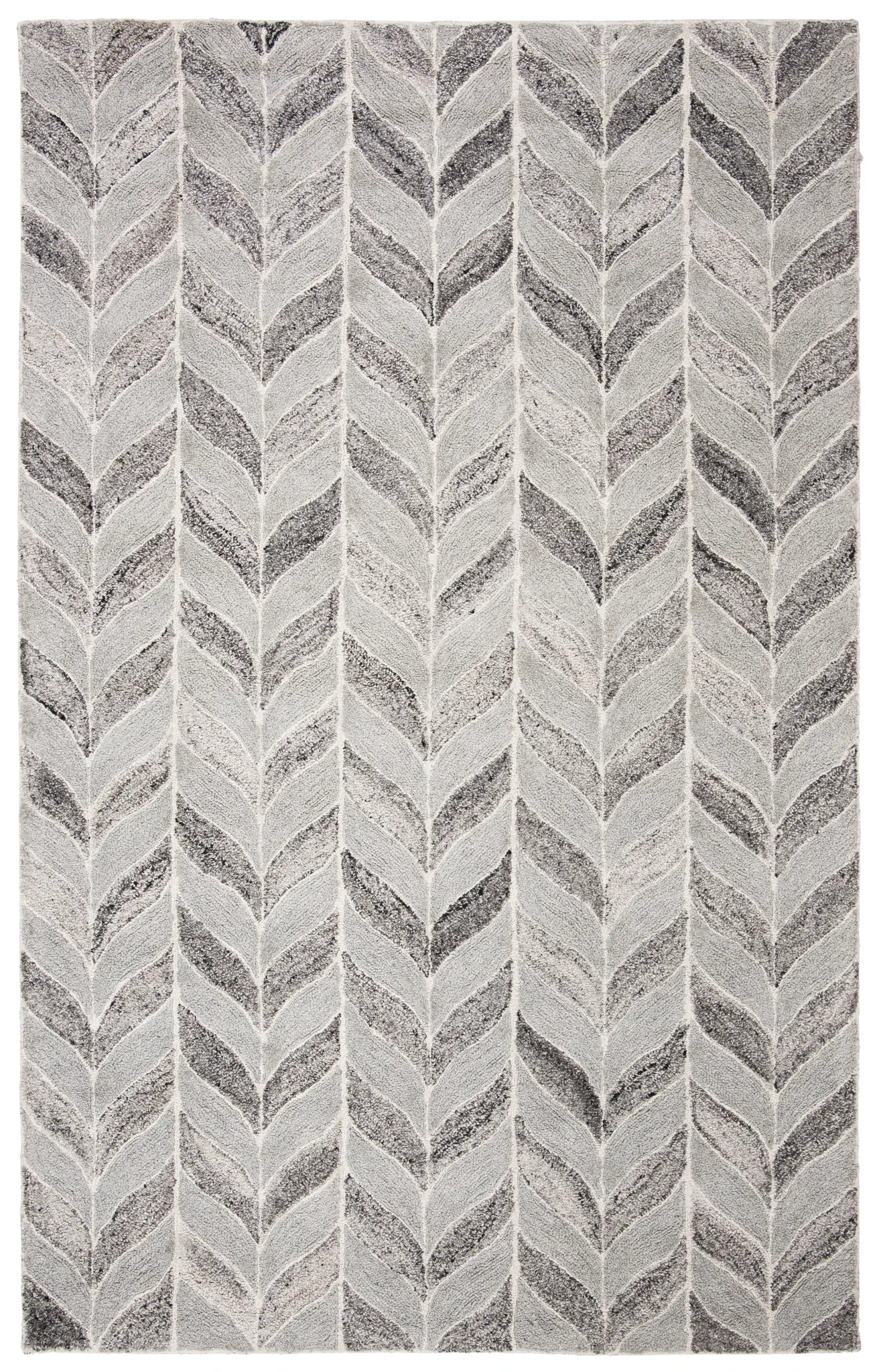 Abstract Chevron Hand-Tufted Wool Blend Rug