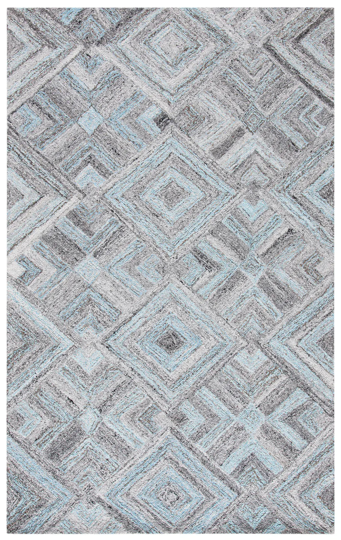 Abstract Modern Geometric Hand-Tufted Wool & Viscose Rug