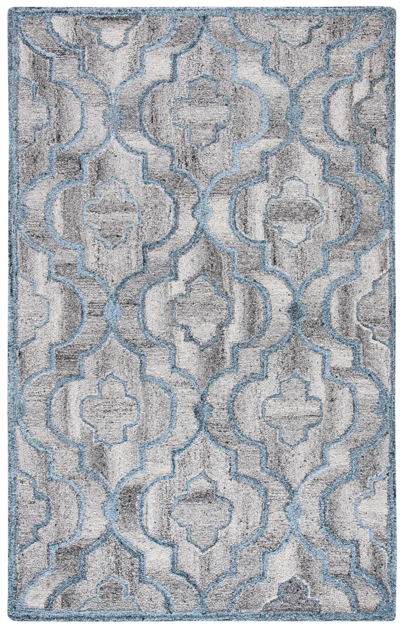 Abstract Modern Ogee Hand-Tufted Wool Blend Rug