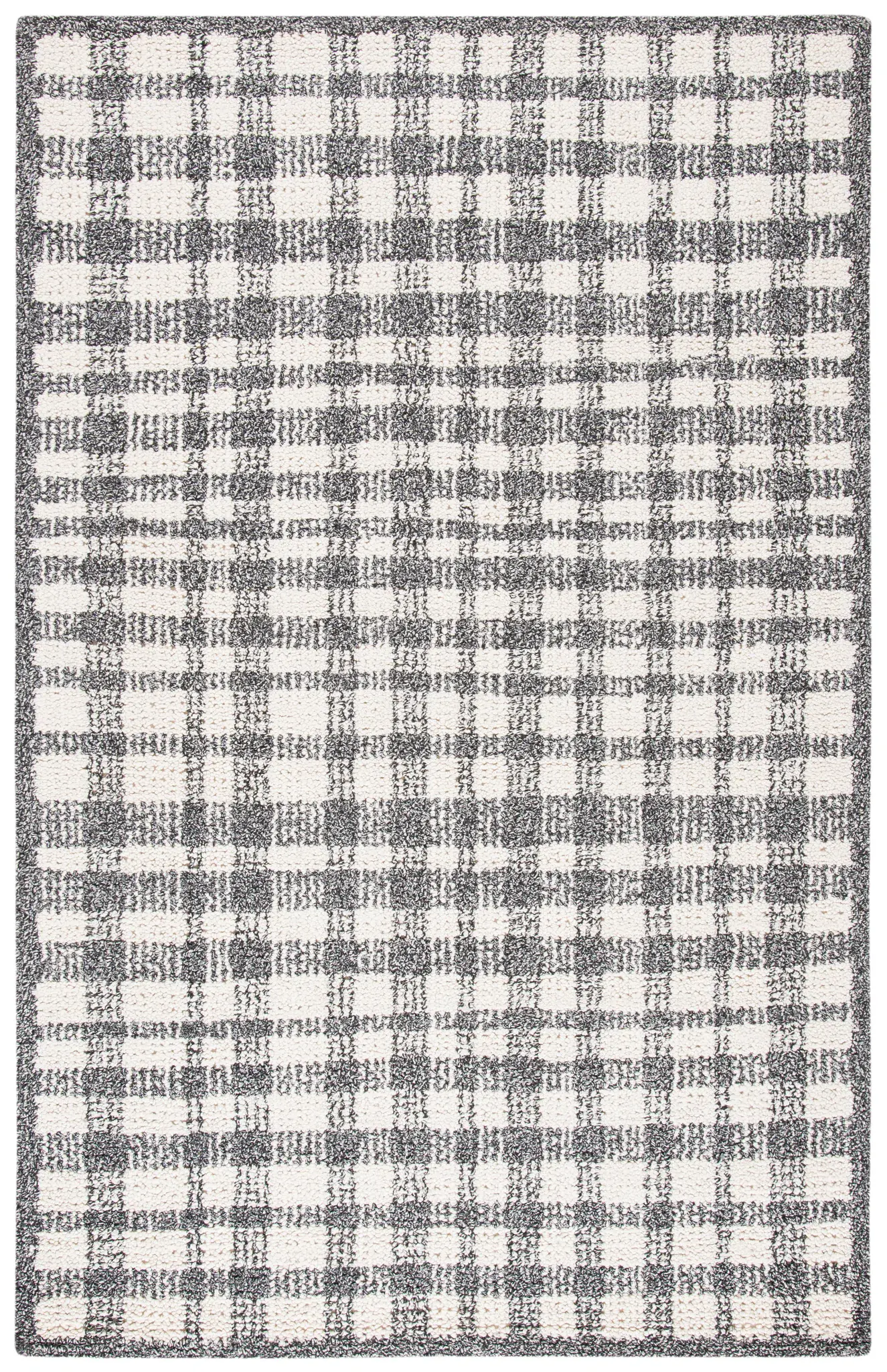 Abstract Farmhouse Plaid Hand-Tufted Wool & Viscose Rug