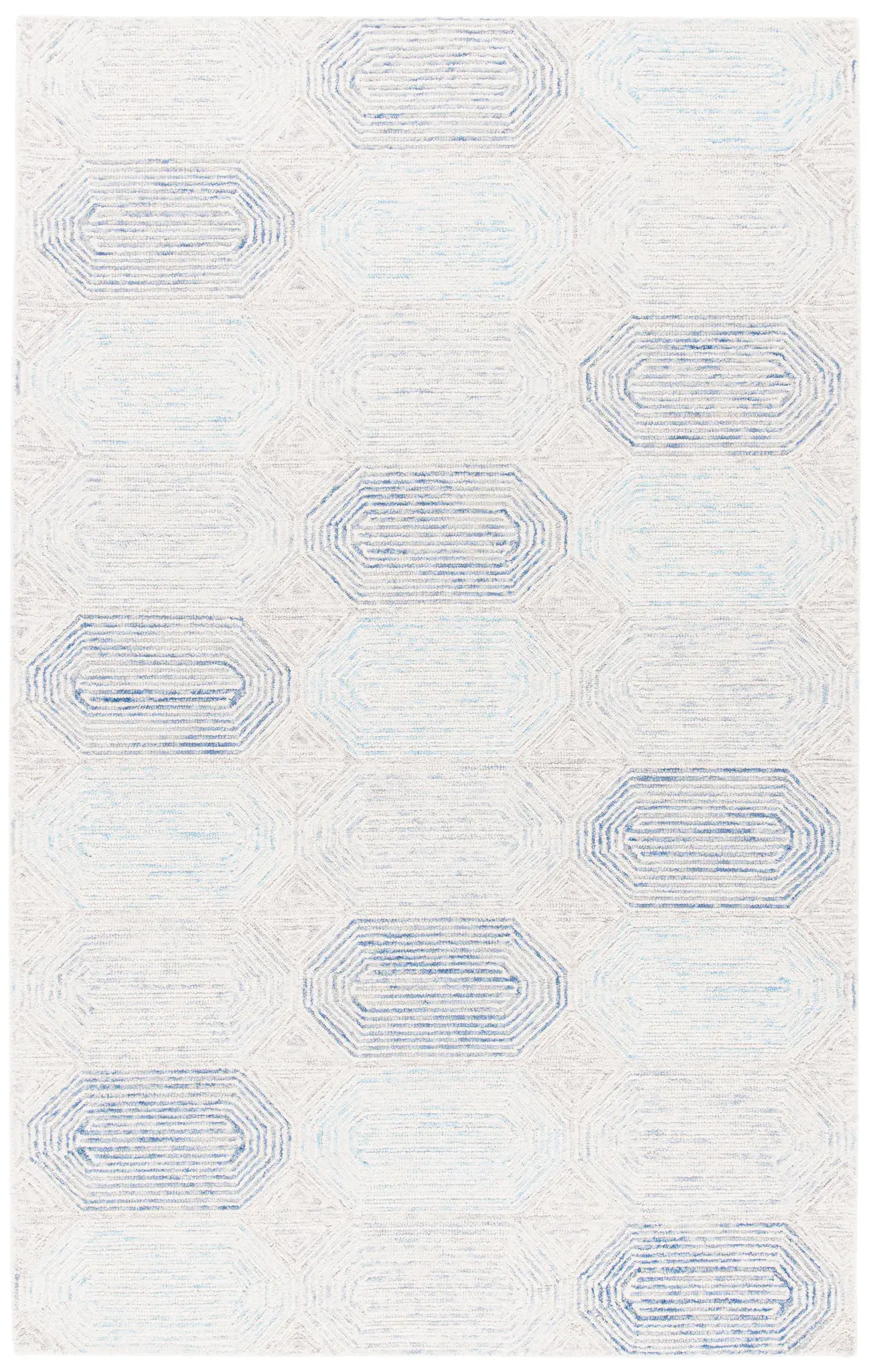 Abstract Hexagon Hand-Tufted Wool Rug