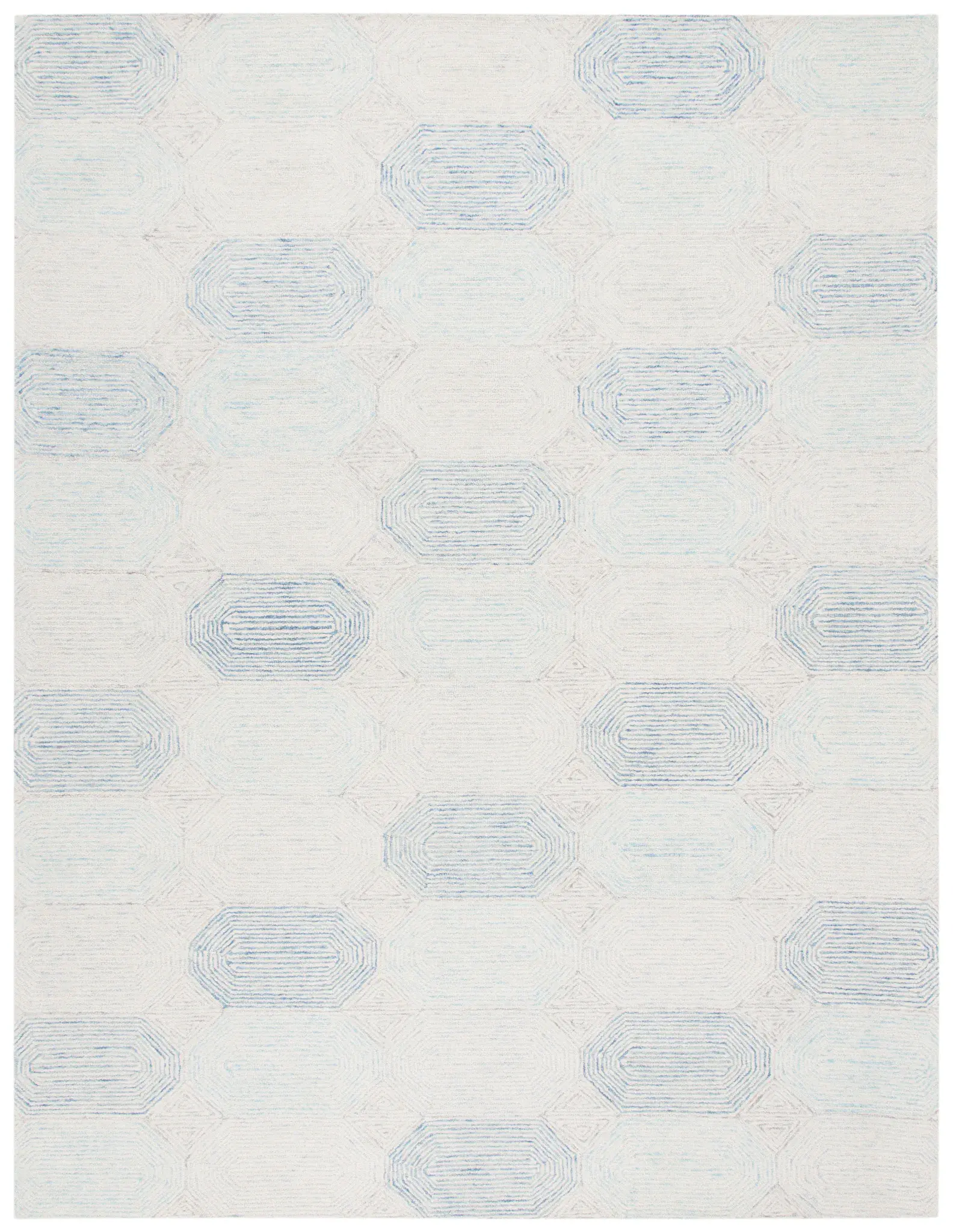 Abstract Hexagon Hand-Tufted Wool Rug