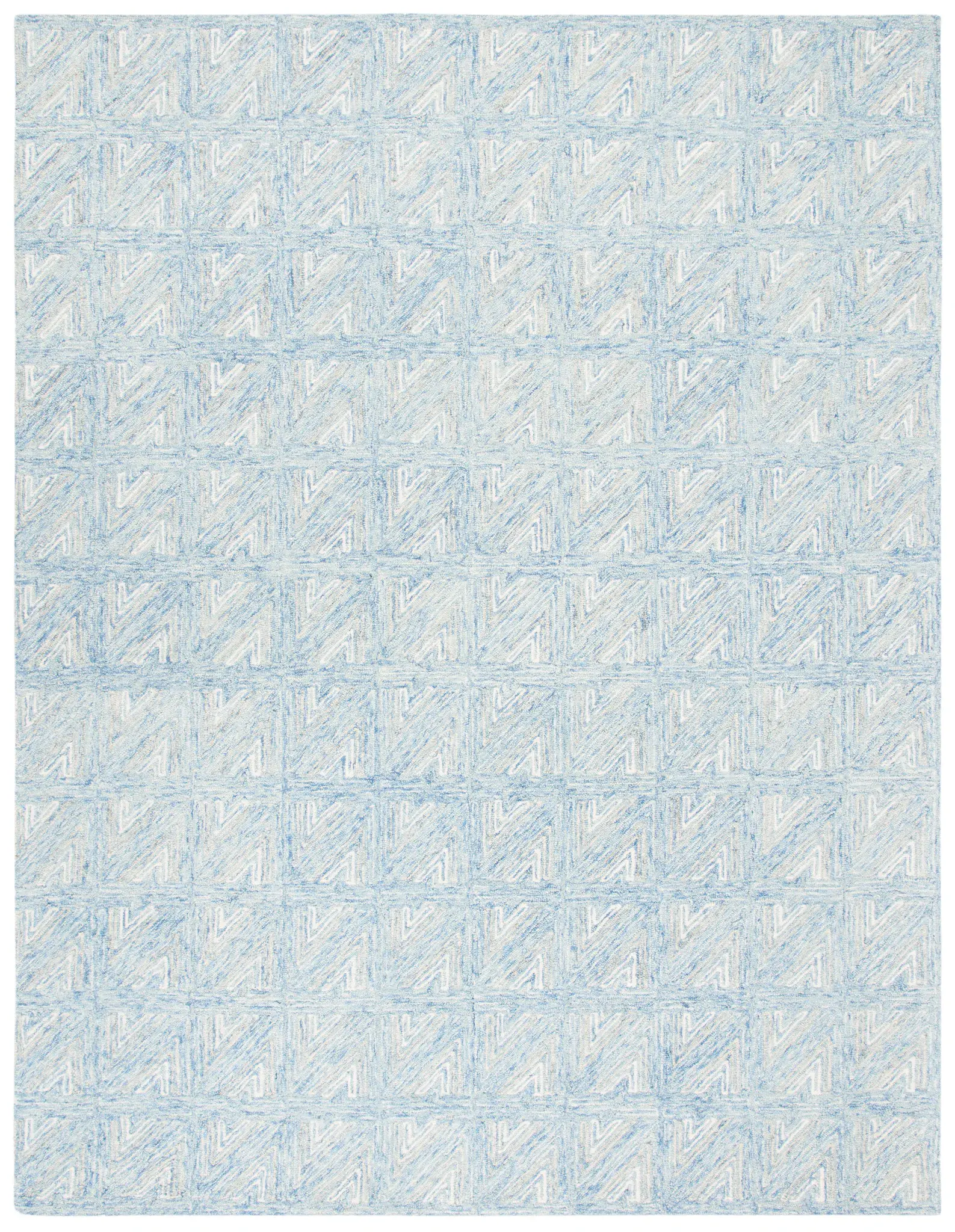 Abstract Chevron Grid Hand-Tufted Wool Rug
