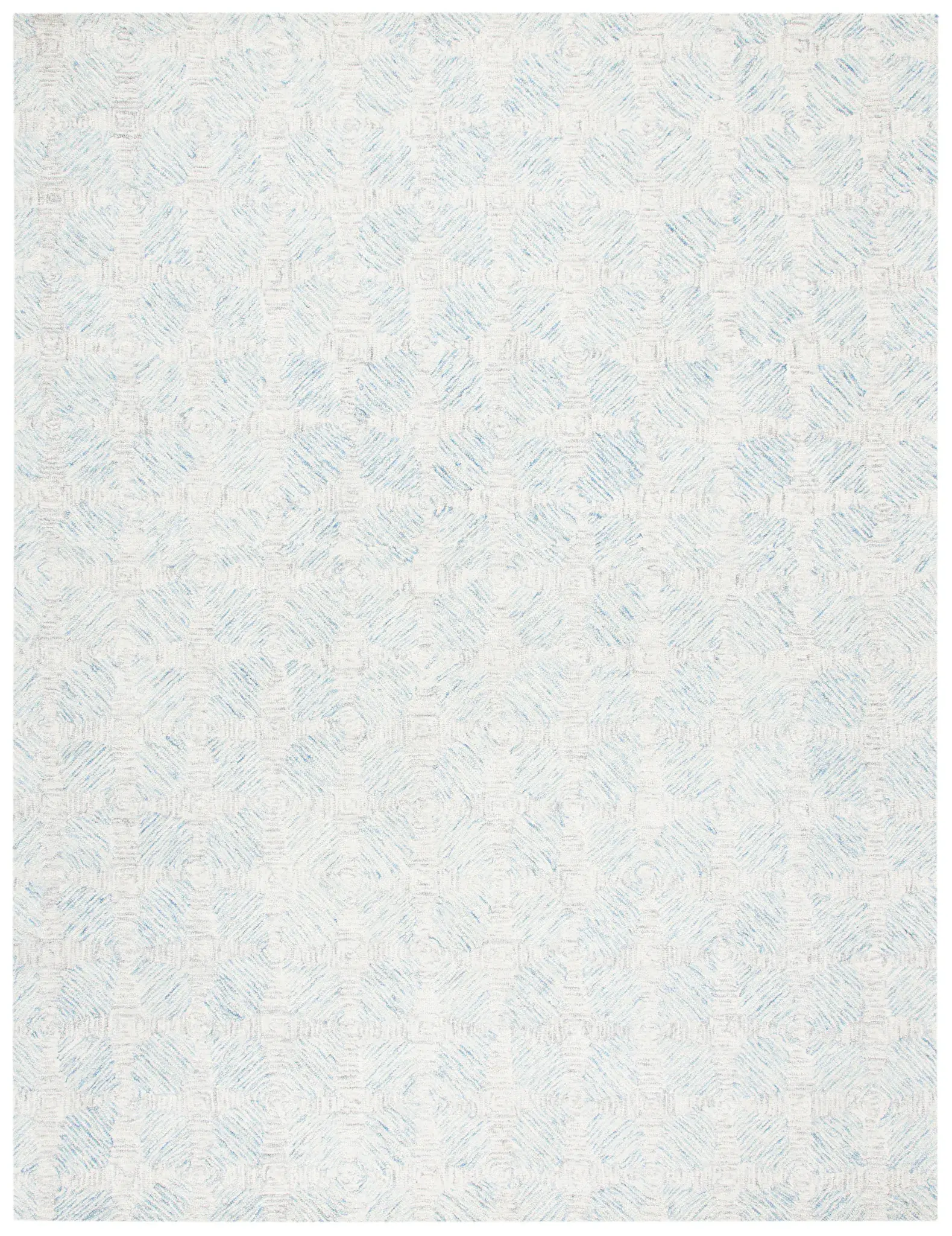 Abstract Geometric Medallion Tile Hand-Tufted Wool Rug