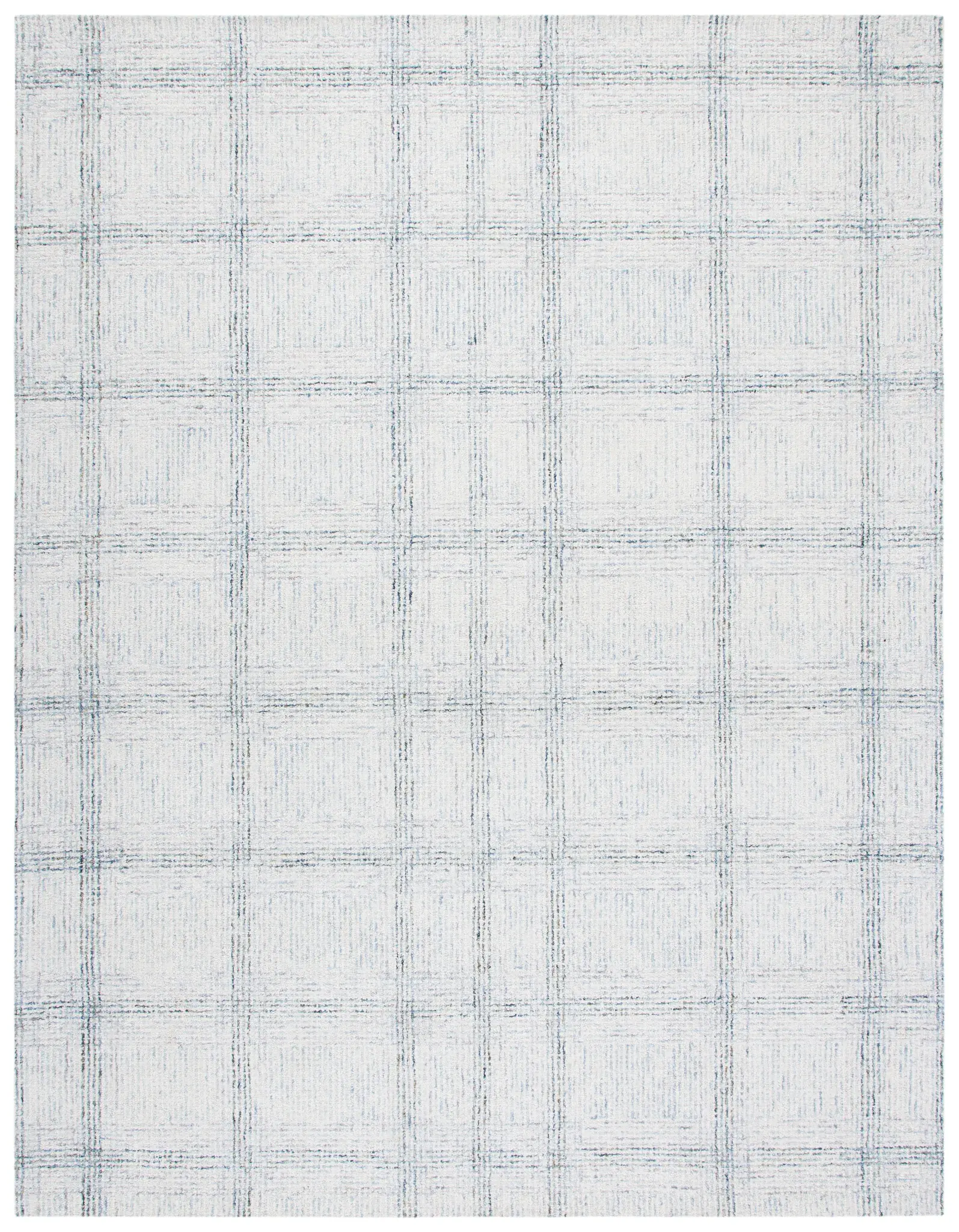 Abstract Modern Windowpane Hand-Tufted Wool Rug