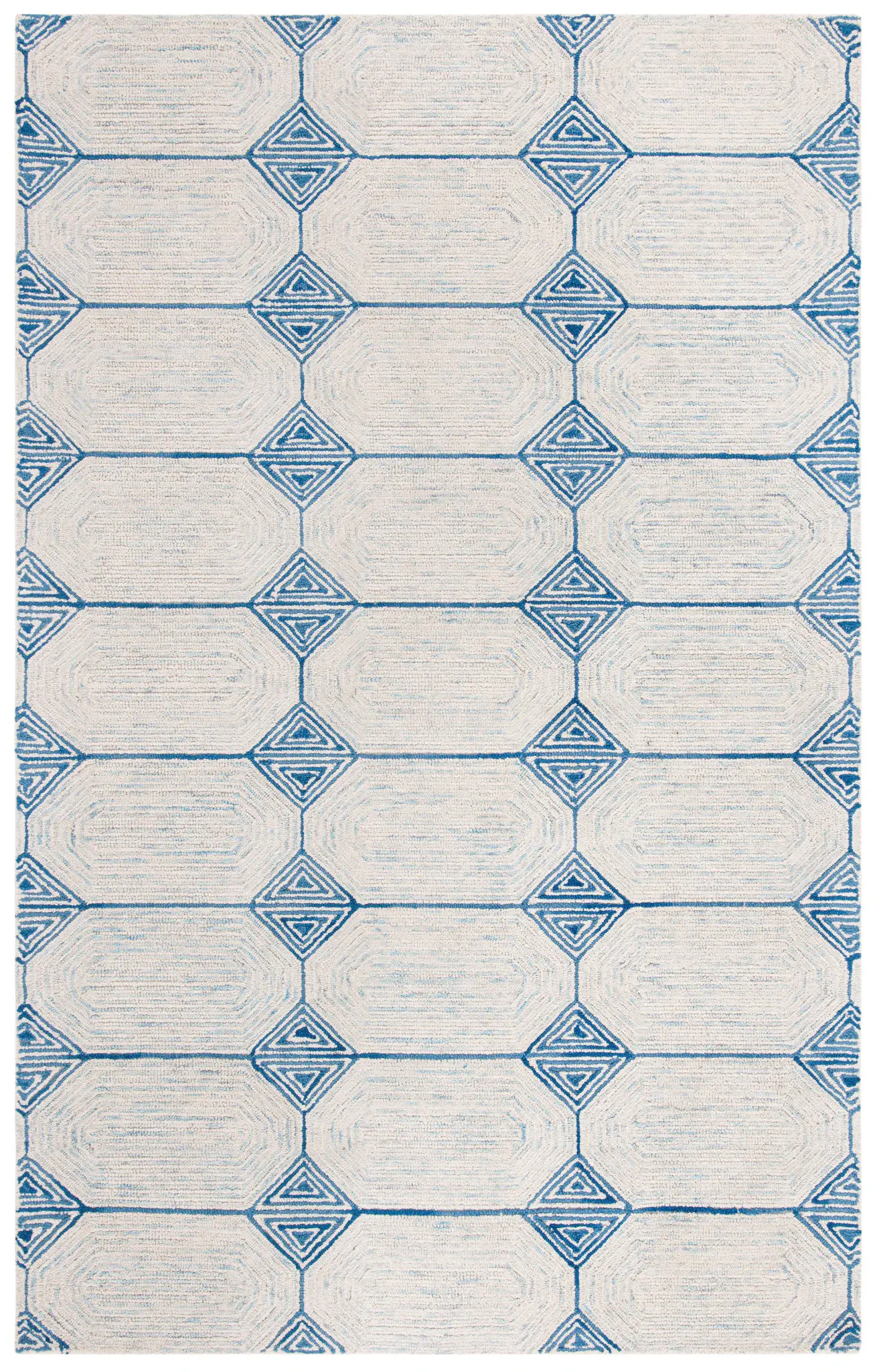 Abstract Geometric Diamond Hand-Tufted Wool Rug