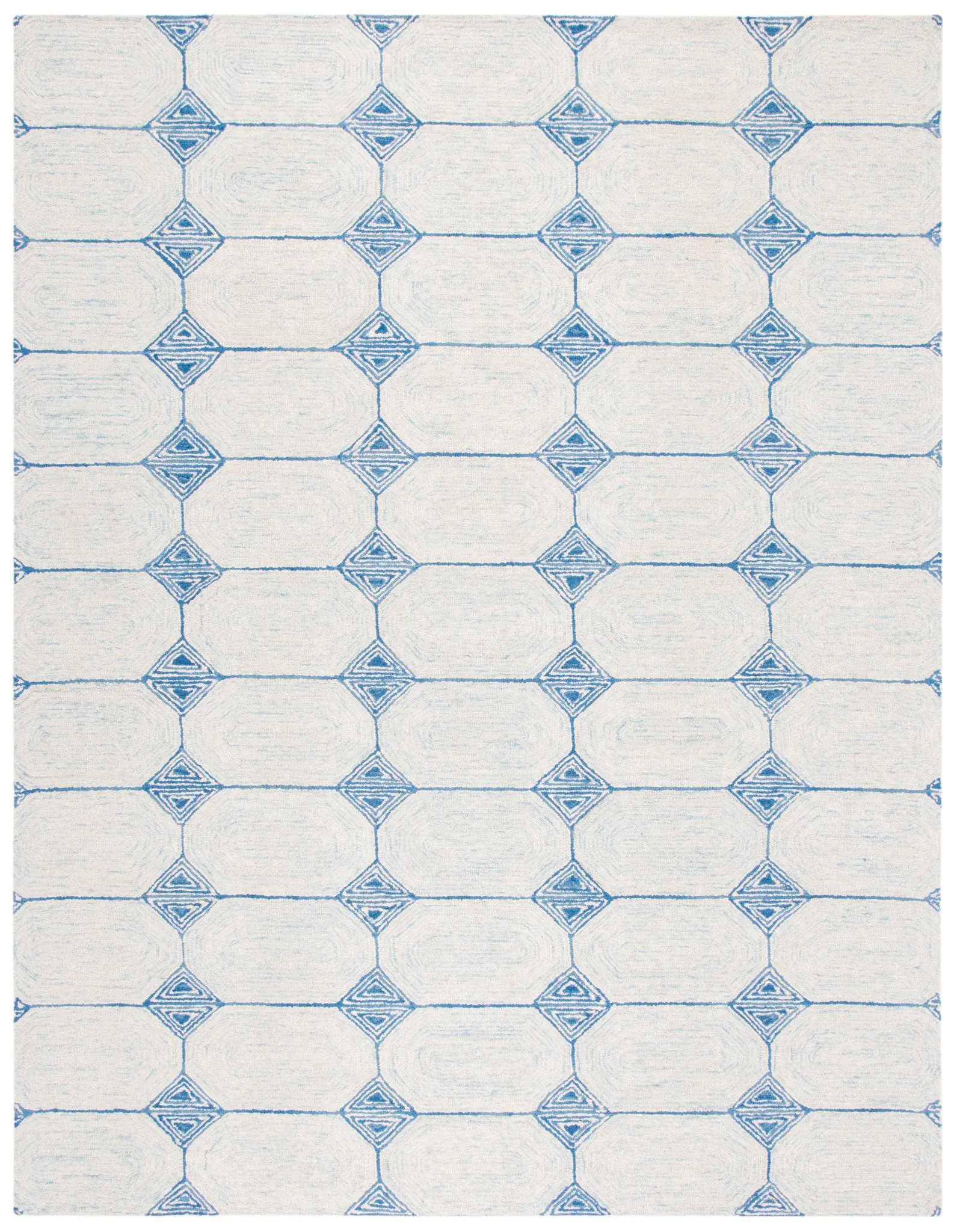 Abstract Geometric Diamond Hand-Tufted Wool Rug
