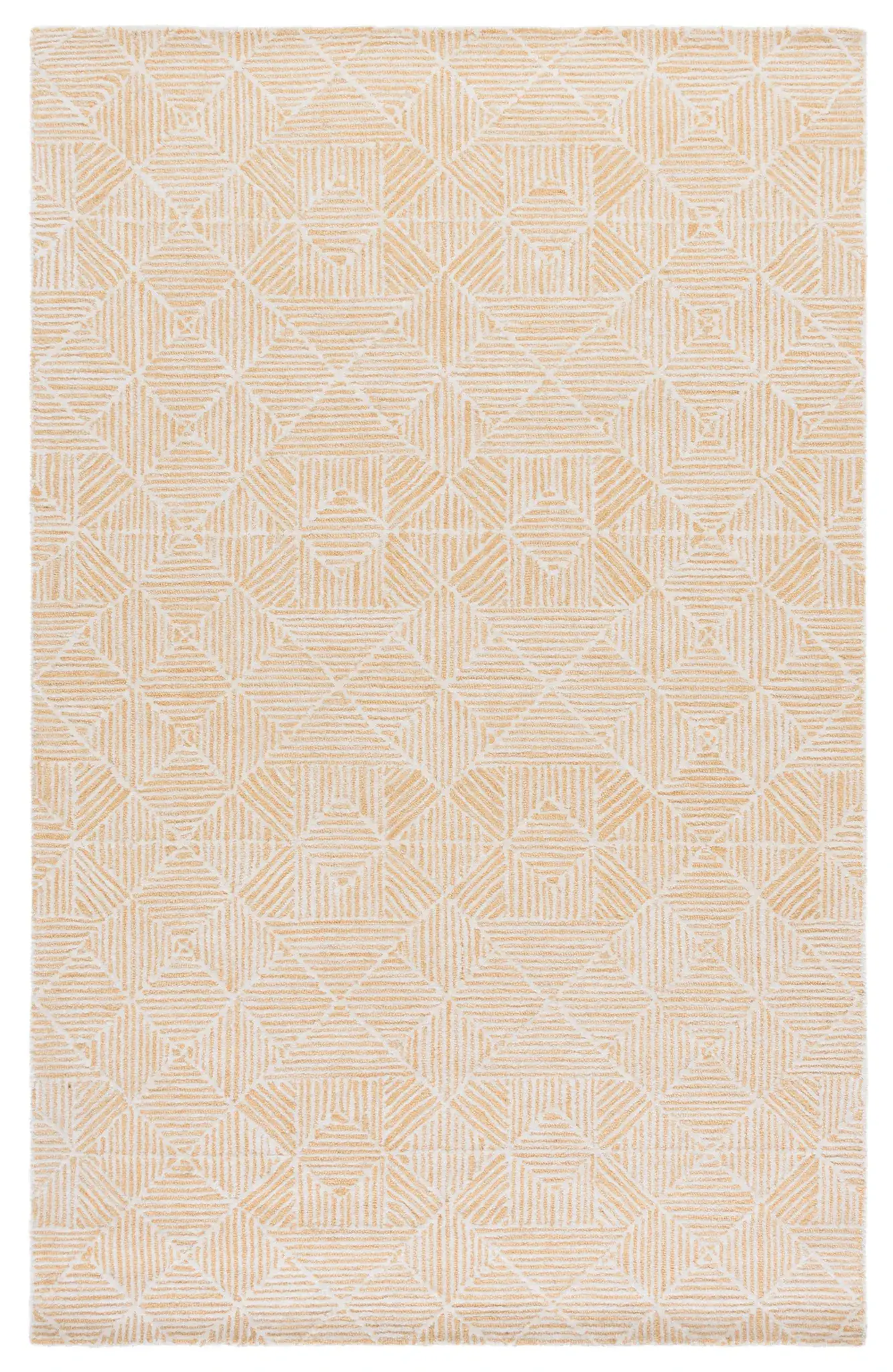 Abstract Modern Linear Diamond Hand-Tufted Wool Rug