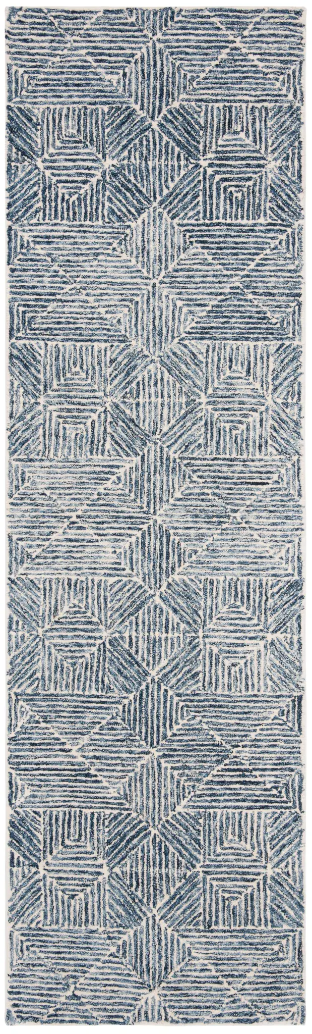 Abstract Modern Linear Diamond Hand-Tufted Wool Rug