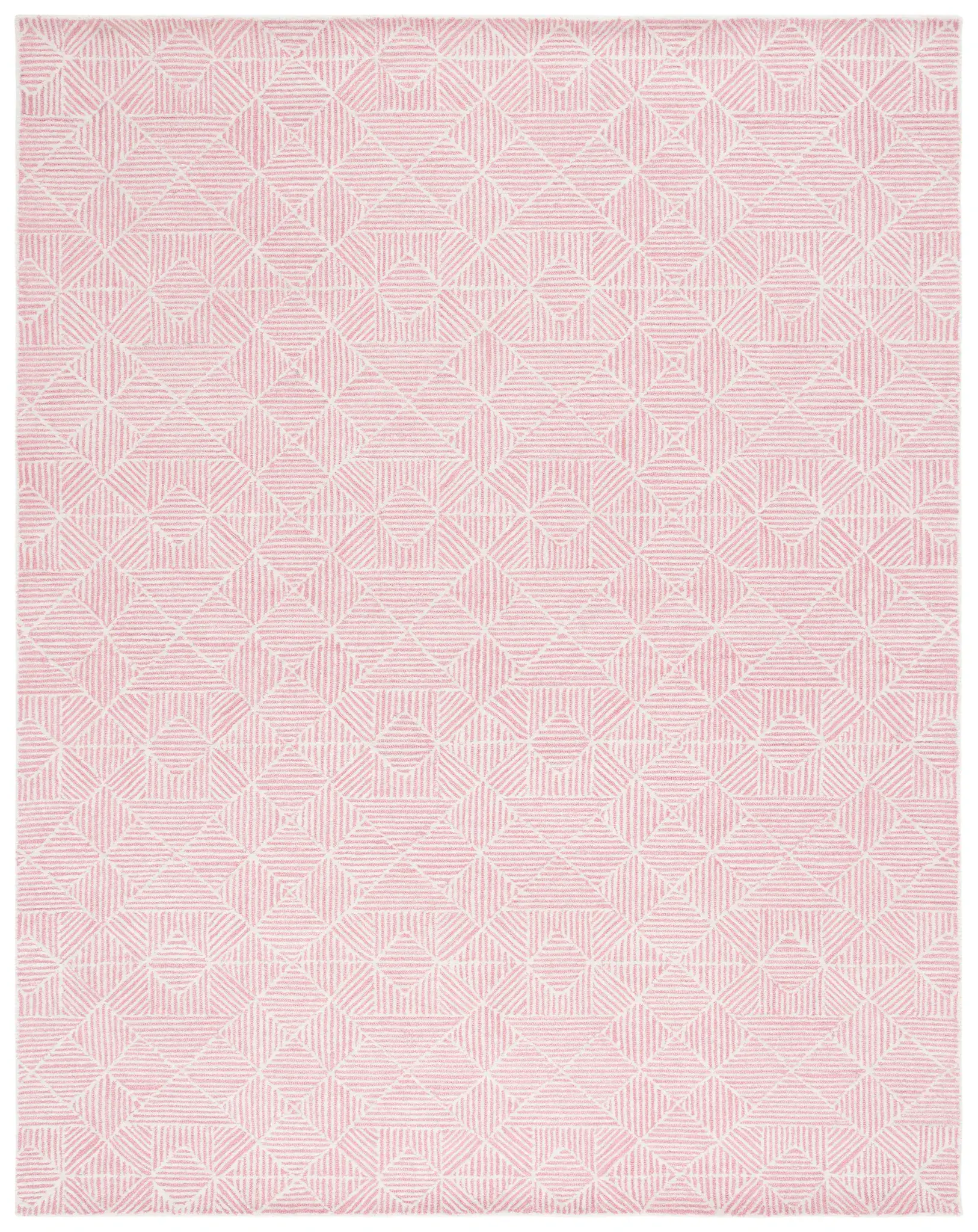 Abstract Modern Linear Diamond Hand-Tufted Wool Rug