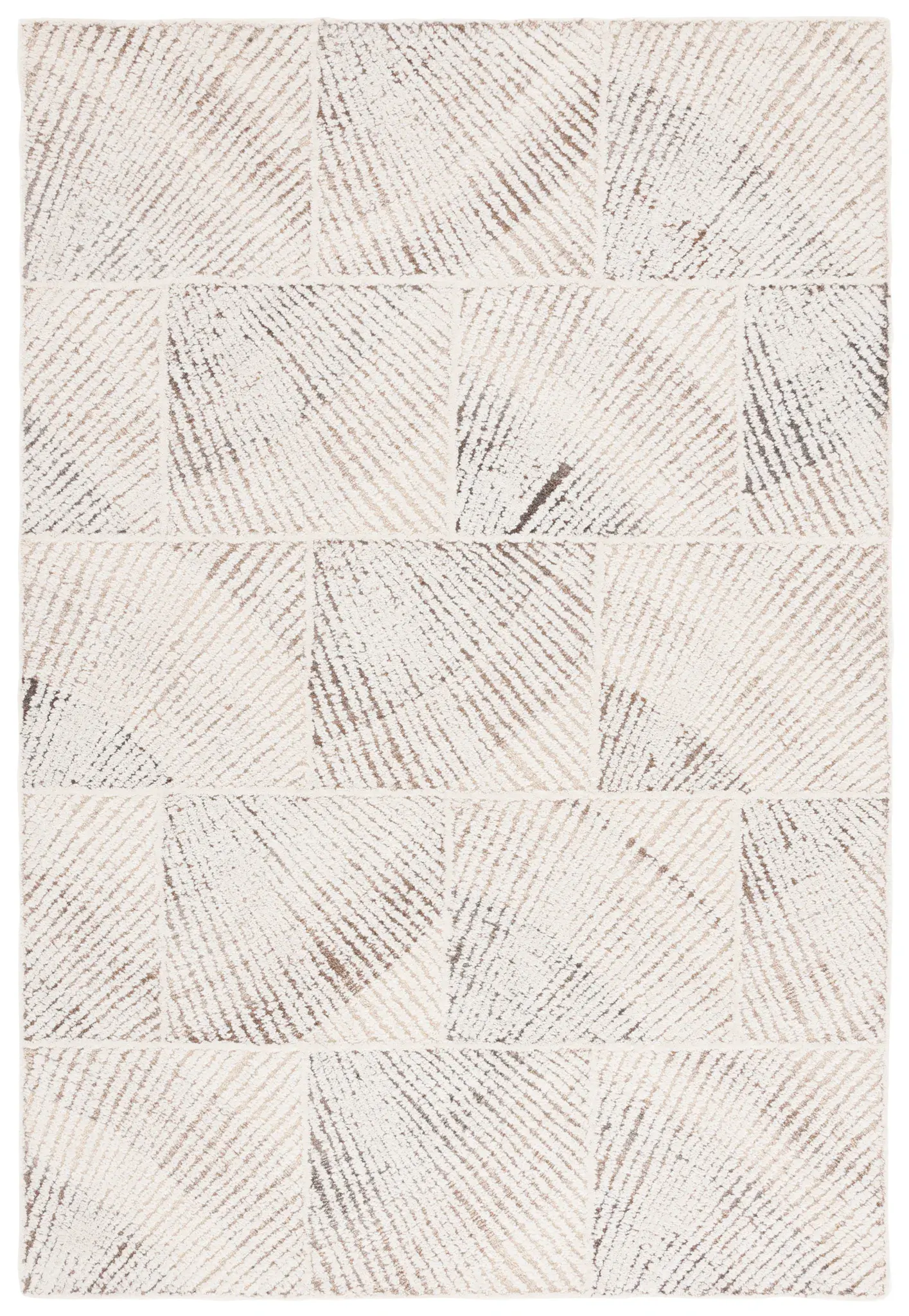 Abstract Fan Tile Hand-Tufted Wool Rug