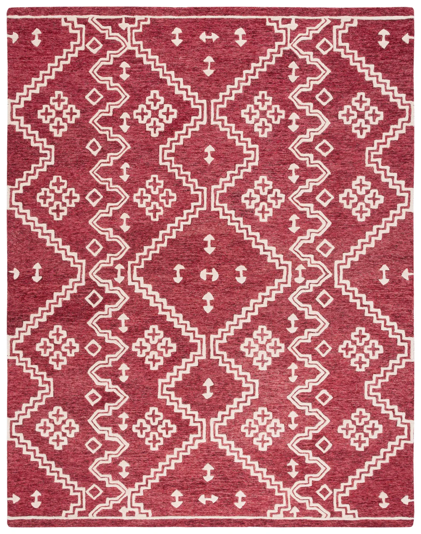 Abstract Bohemian Diamond Hand-Tufted Wool Rug