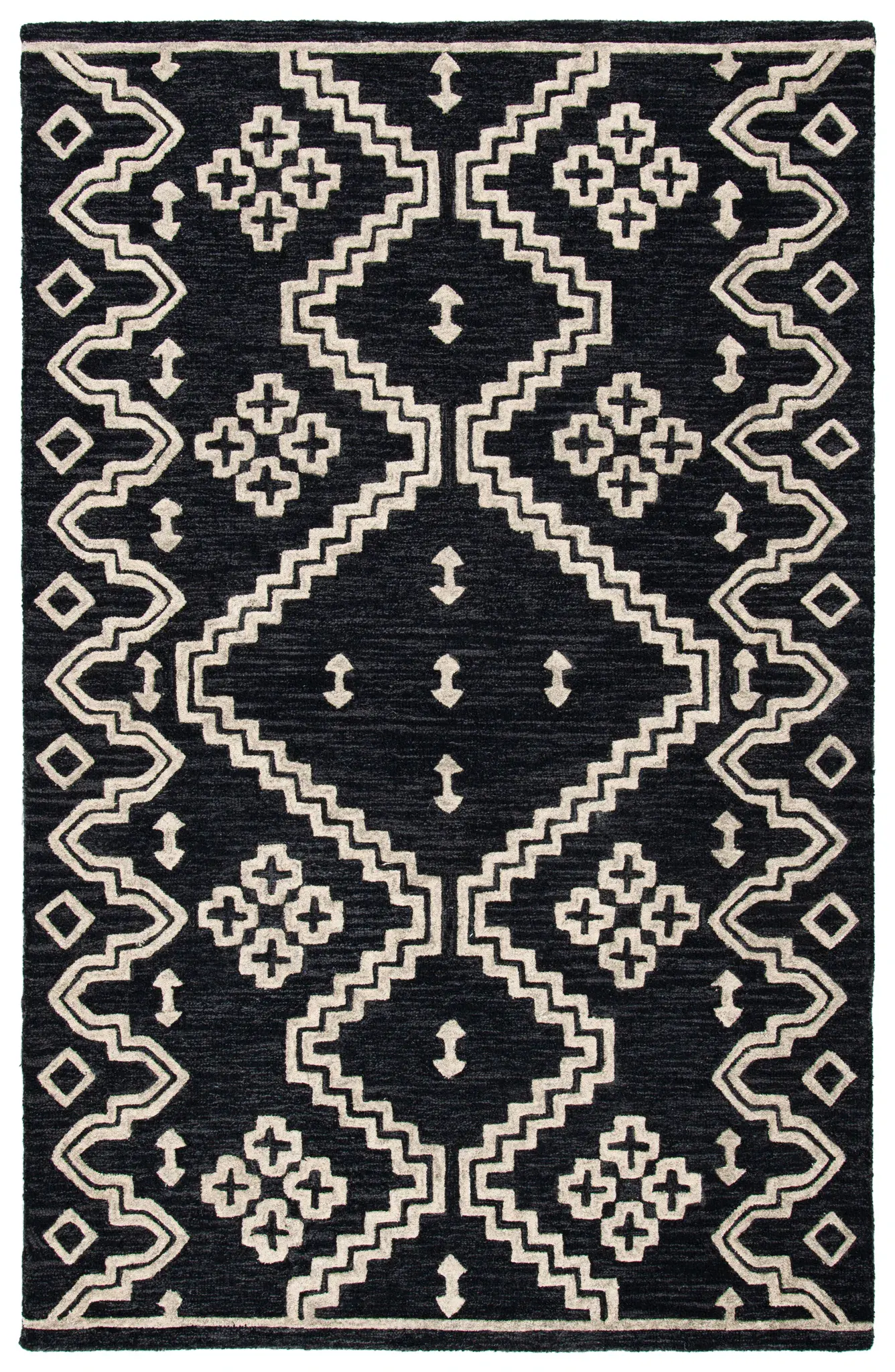 Abstract Bohemian Diamond Hand-Tufted Wool Rug