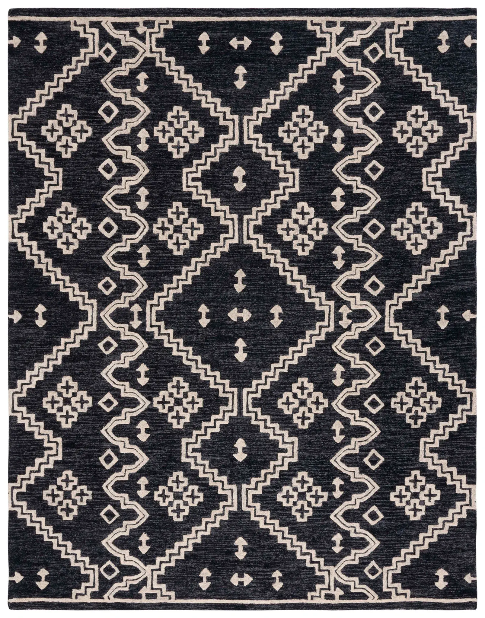 Abstract Bohemian Diamond Hand-Tufted Wool Rug
