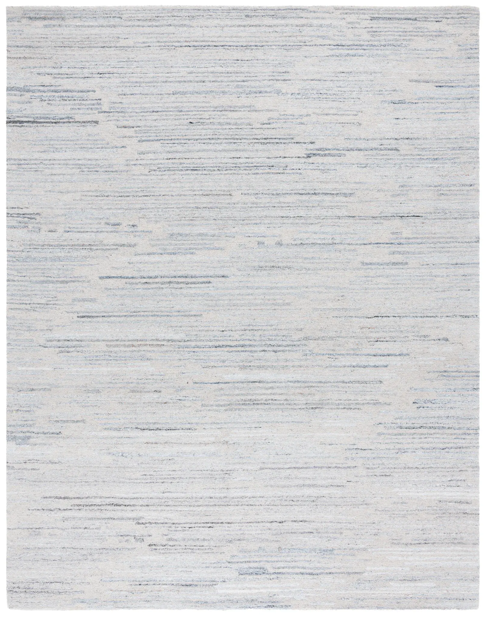 Abstract Horizontal Striated Hand-Tufted Rug