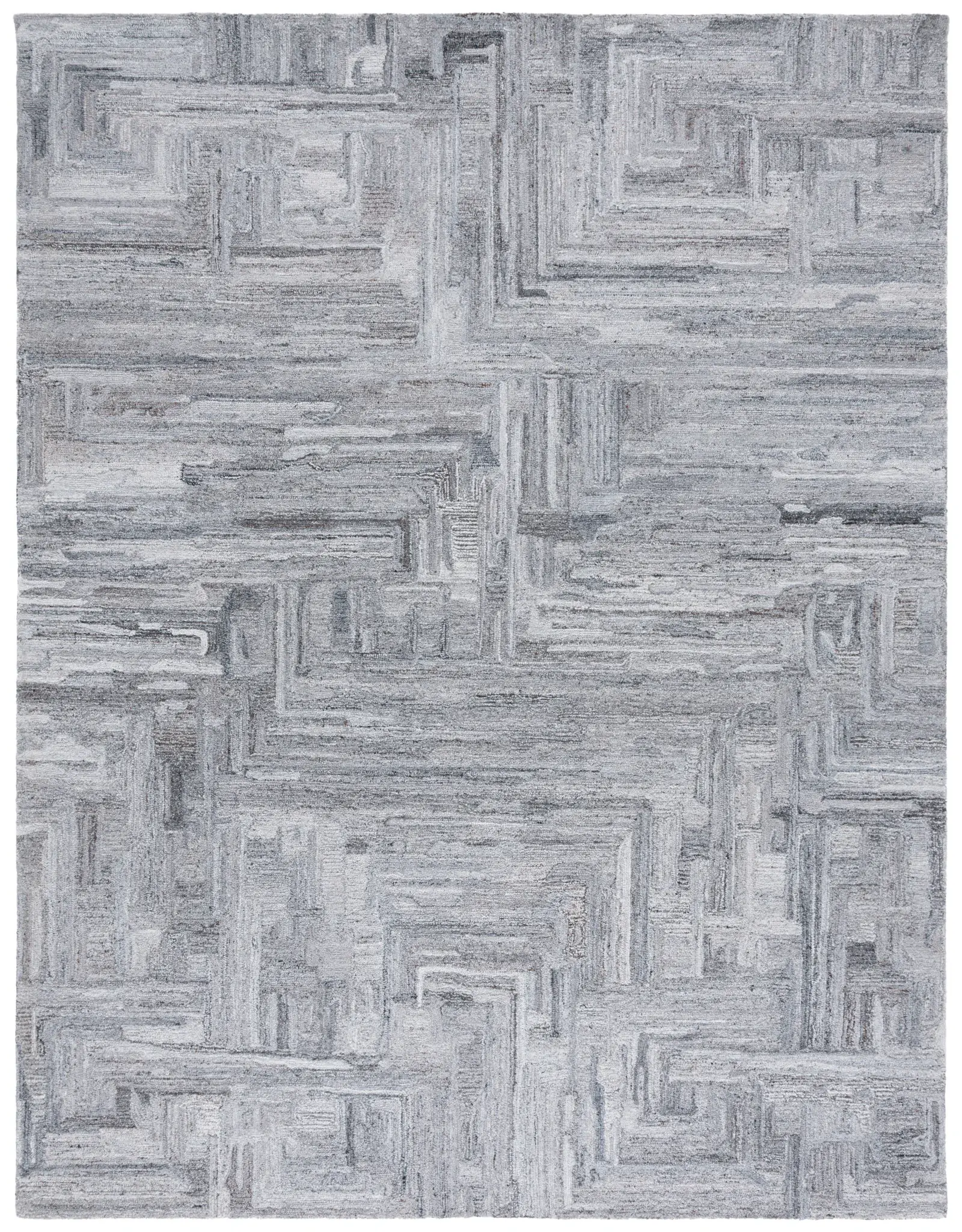 Abstract Modern Linear Hand-Tufted Rug
