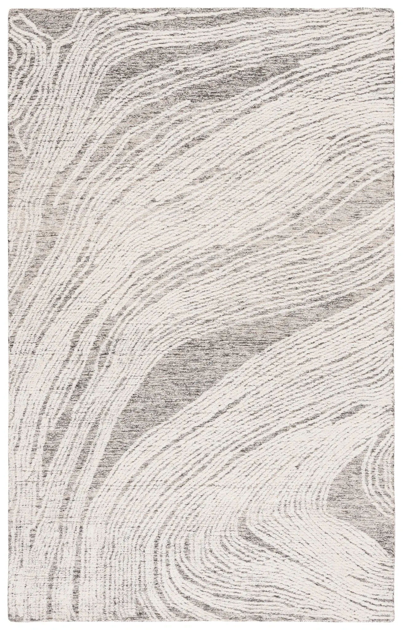 Abstract Modern Linear Hand-Tufted Wool Rug