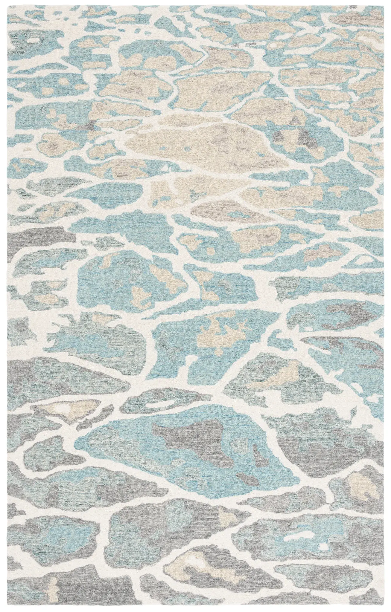 Abstract Coastal Hand-Tufted Wool Rug