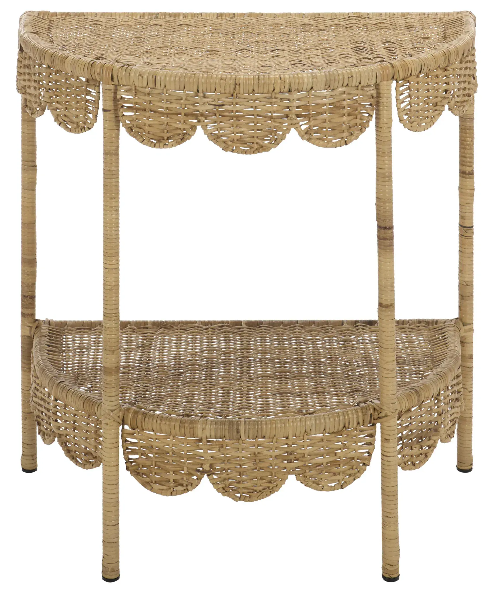 Tinzo Scallop Accent Table With Shelf
