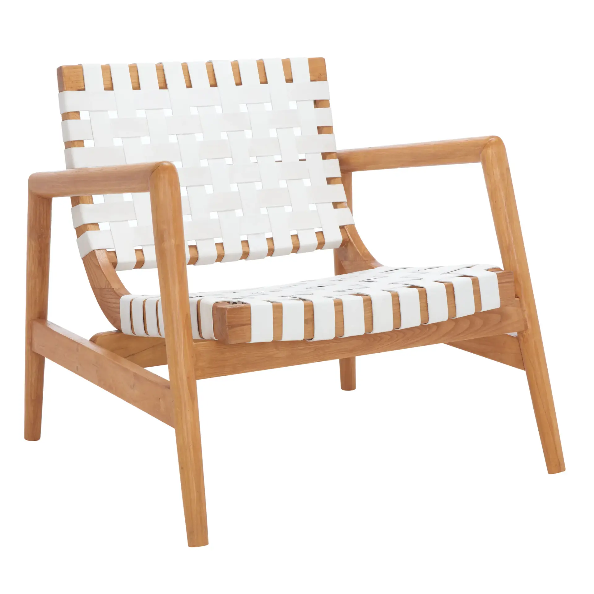 Bellona Leather Woven Accent Chair