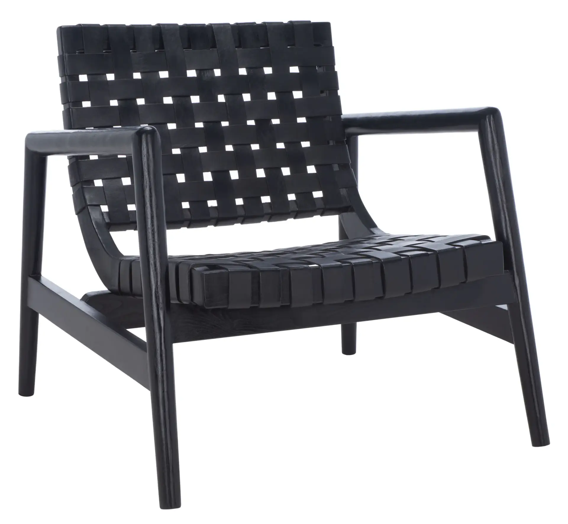 Bellona Leather Woven Accent Chair