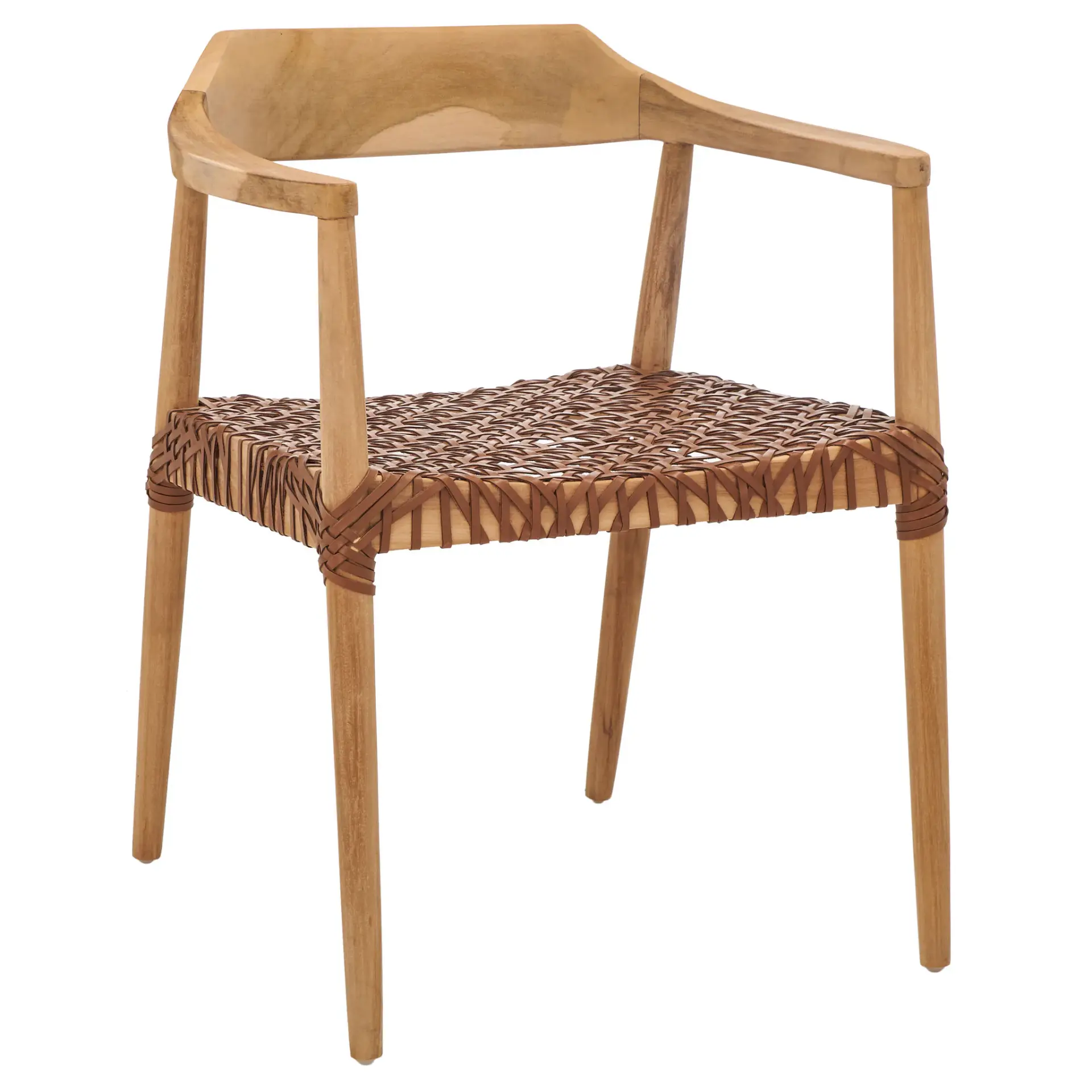 Munro Leather Woven Accent Chair