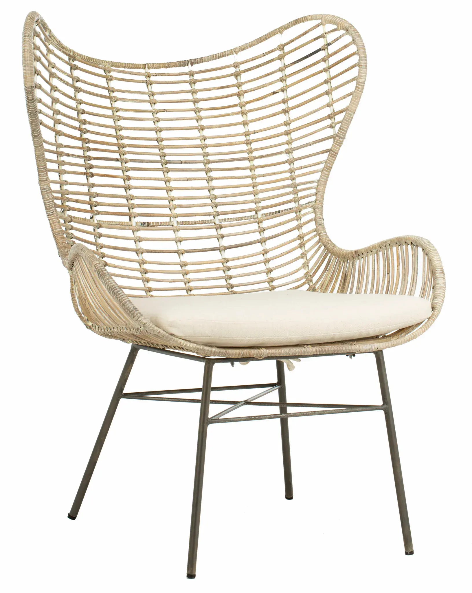 Malia Rattan Wingback Armchair