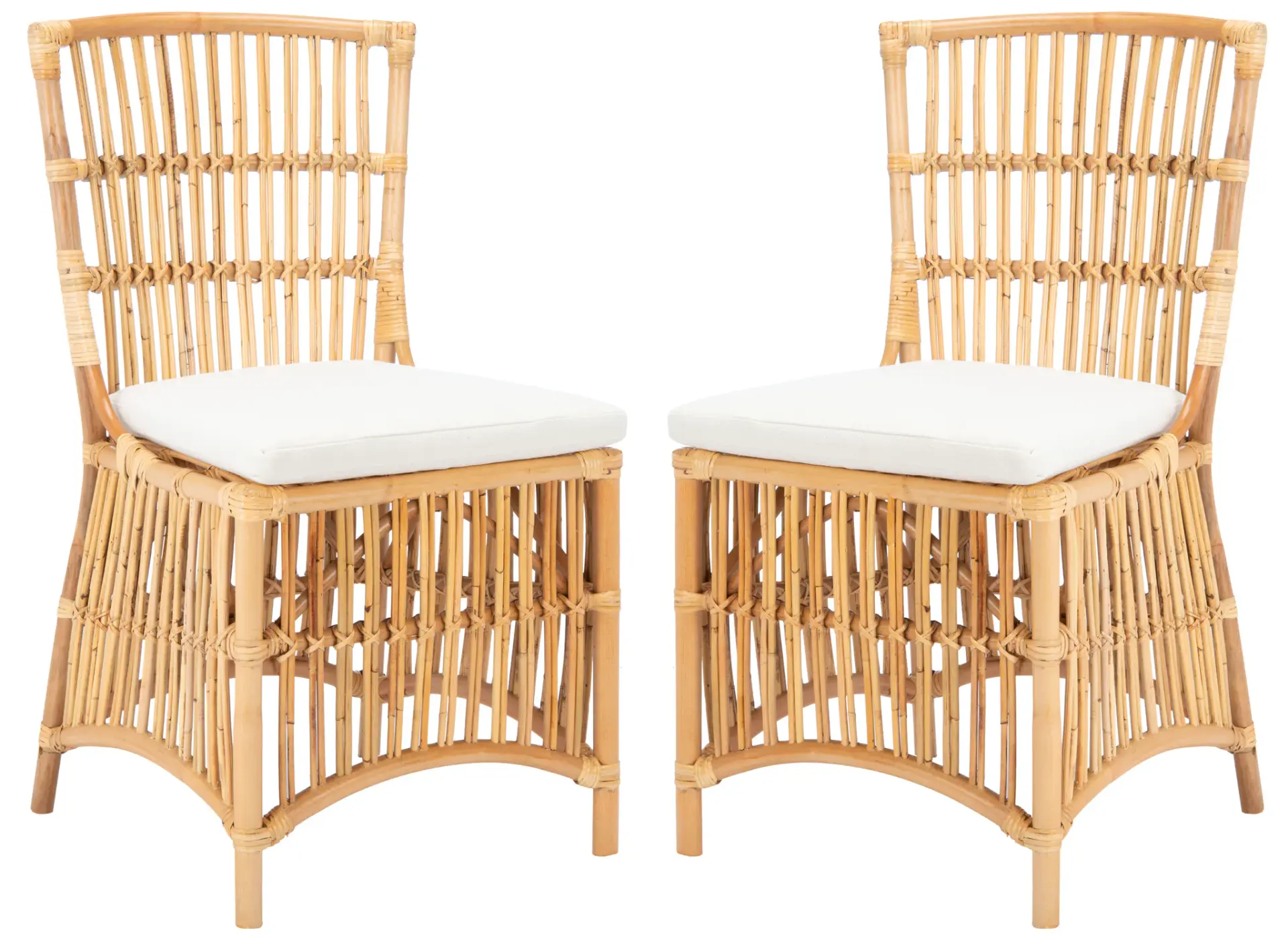 Erika Rattan Accent Chair With Cushion (Set of 2)