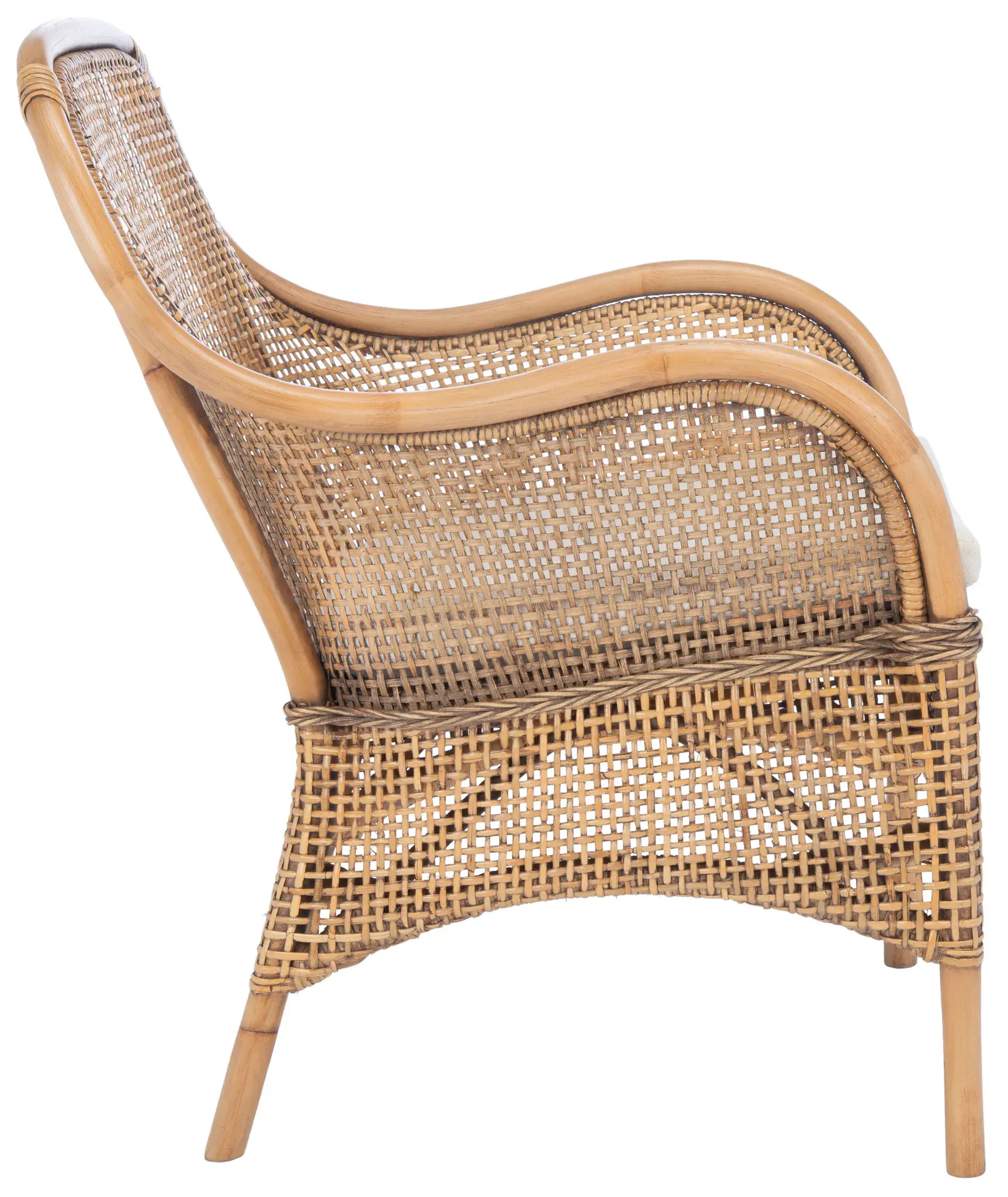 Charlie Rattan Accent Chair With Cushion