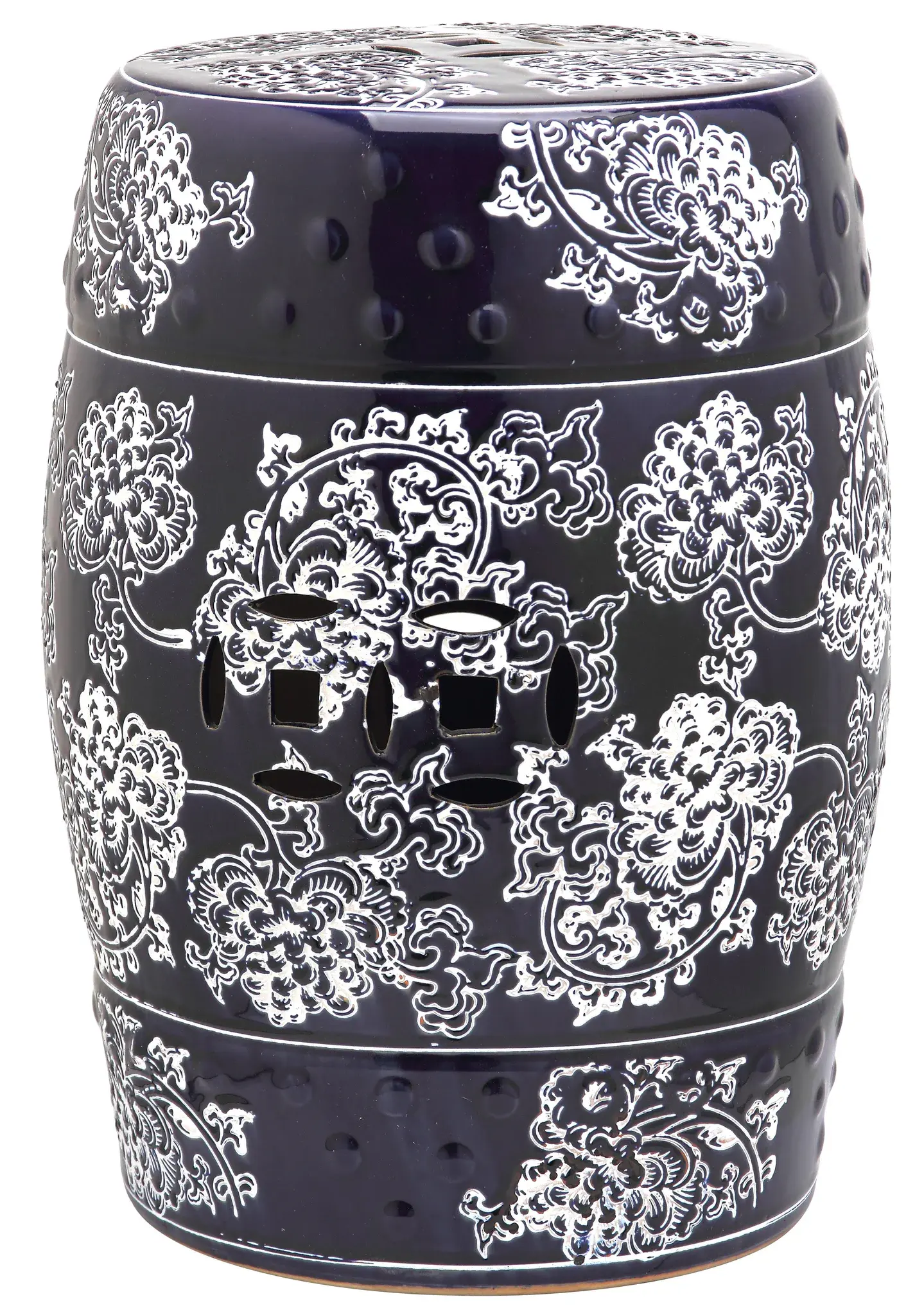 Midnight Flower Garden Stool