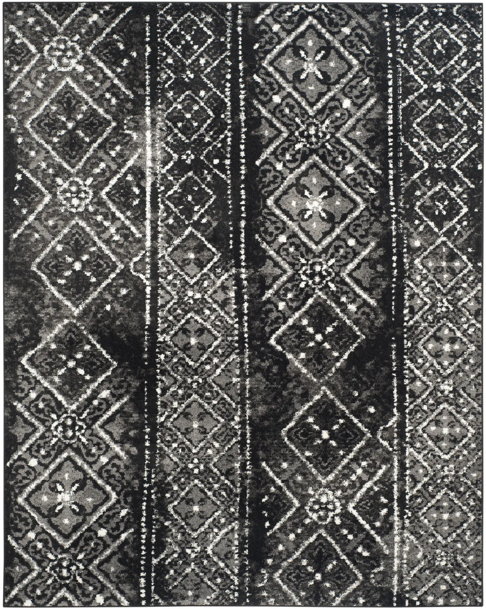 Adirondack Distressed Banded Diamond Rug