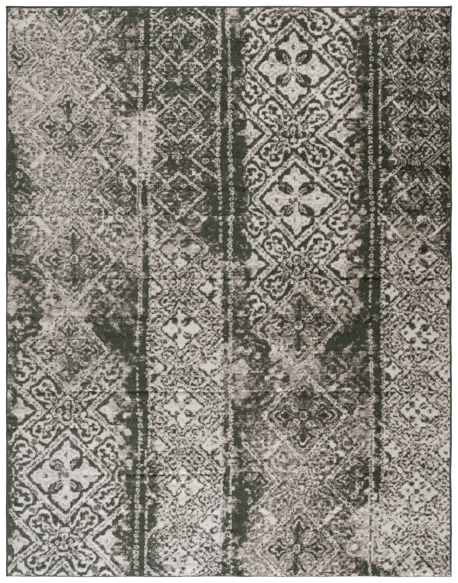 Adirondack Distressed Banded Diamond Rug