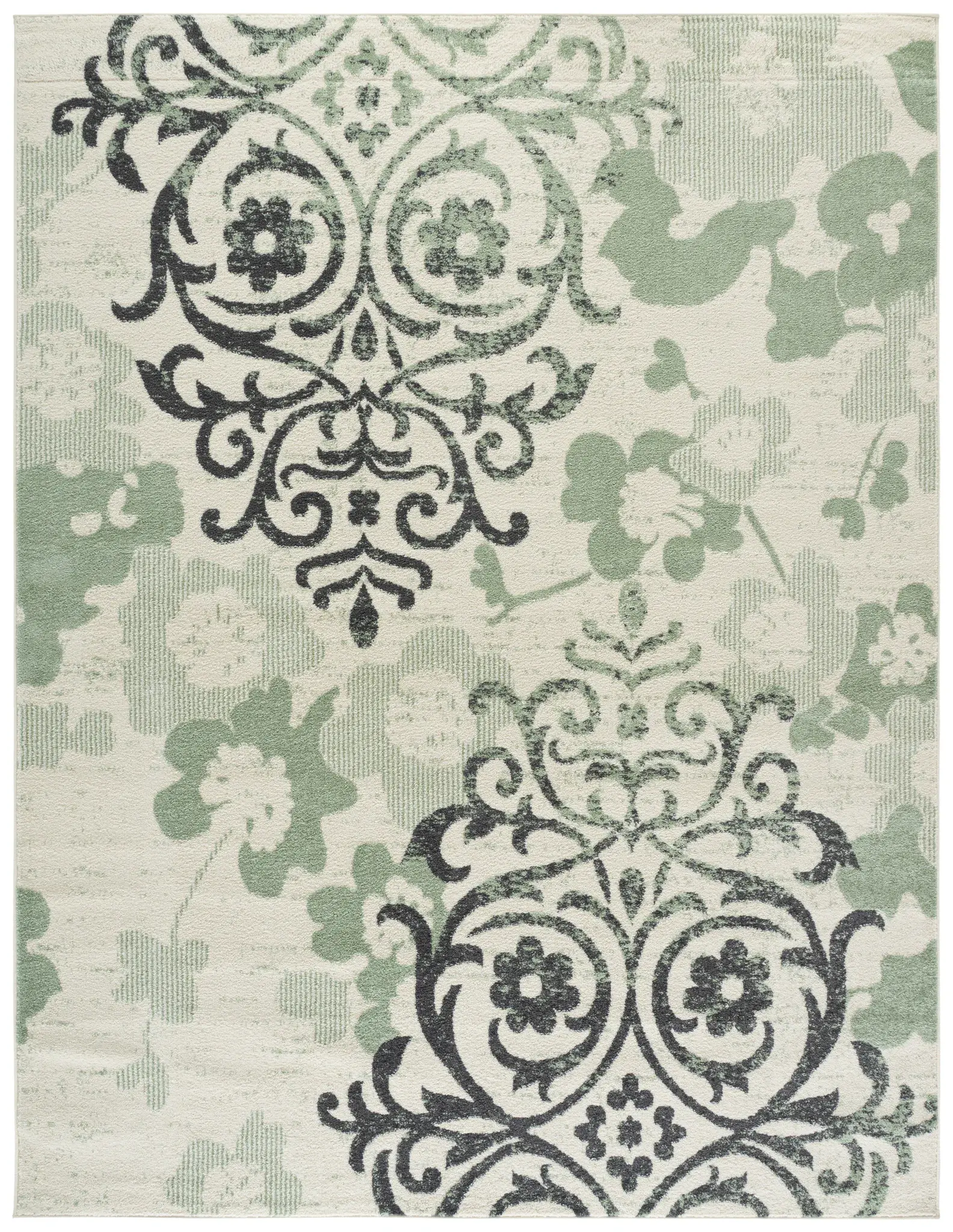 Adirondack Distressed Damask Rug