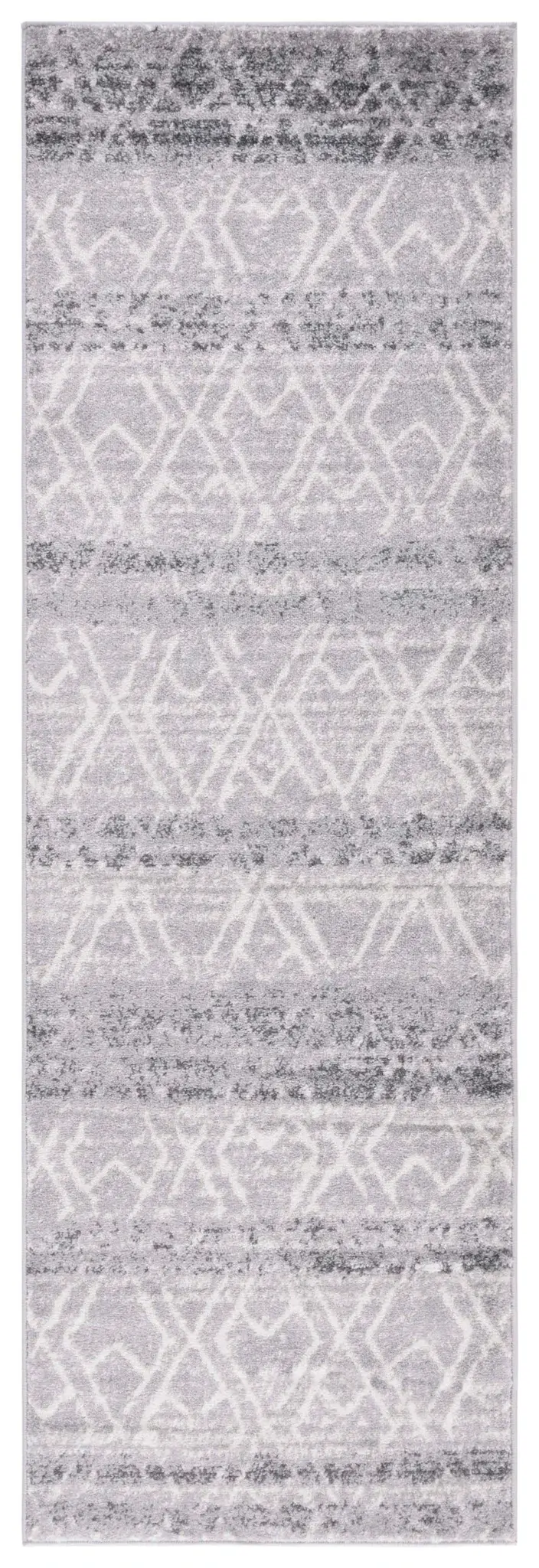 Adirondack Distressed Banded Trellis Rug