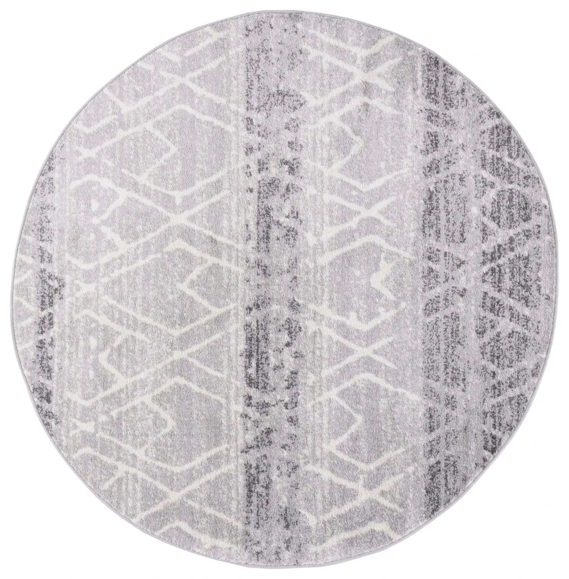Adirondack Distressed Banded Trellis Rug