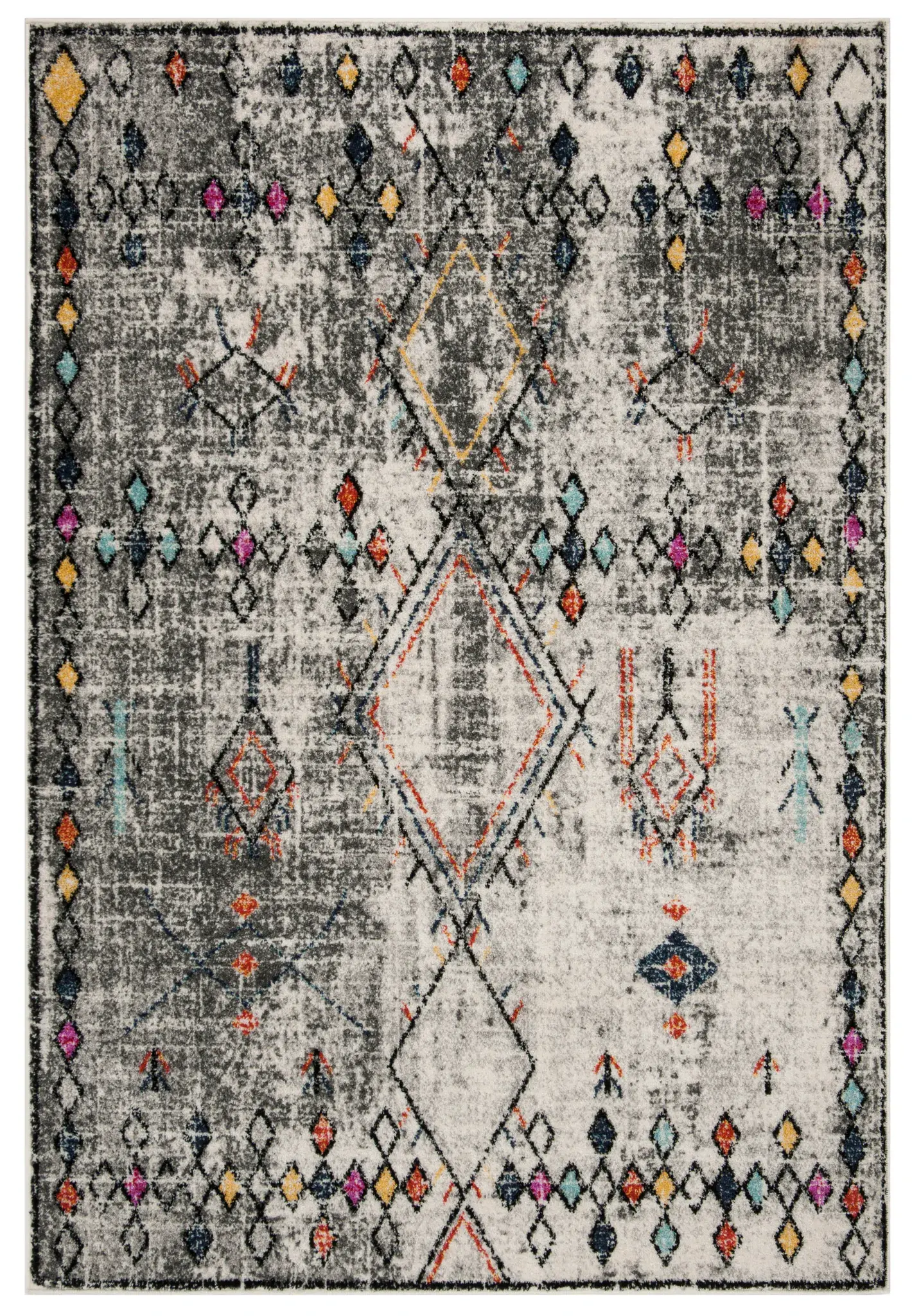 Adirondack Distressed Tribal Diamond Rug