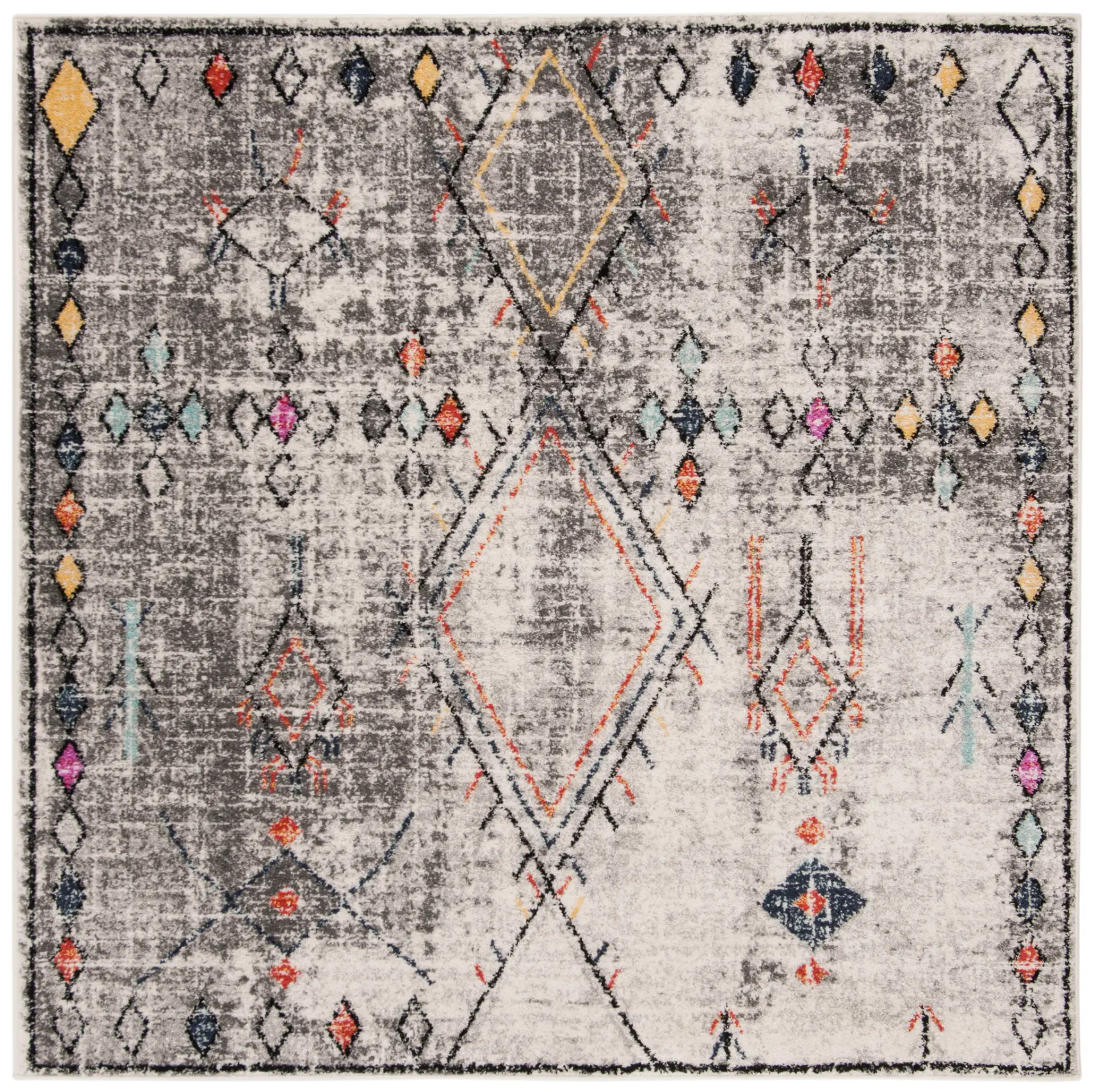 Adirondack Distressed Tribal Diamond Rug