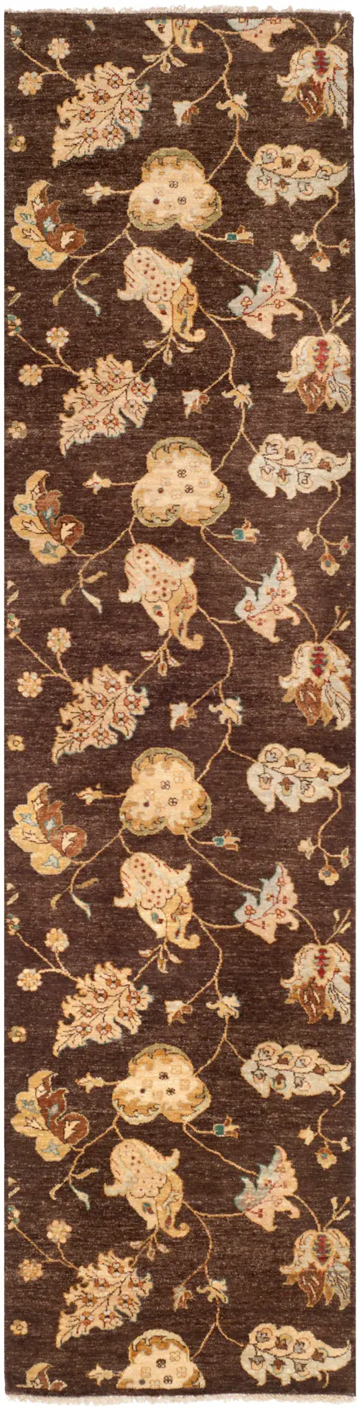 Agra Scrolling Blossom Hand-Knotted Wool Rug