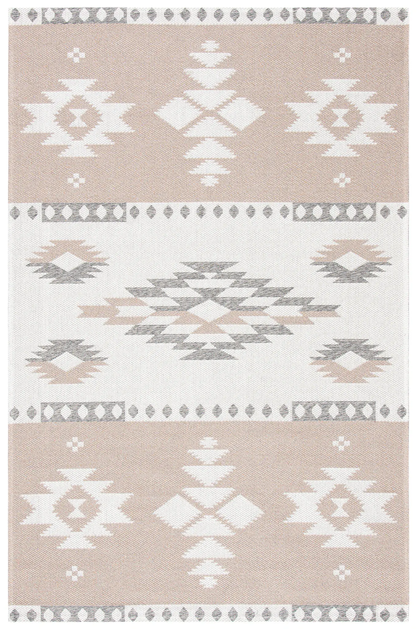 Augustine Banded Diamond Cotton Rug