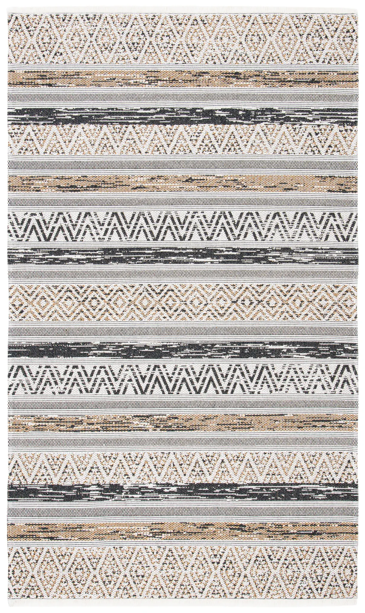 Augustine Tribal Geometric Stripe Cotton Rug