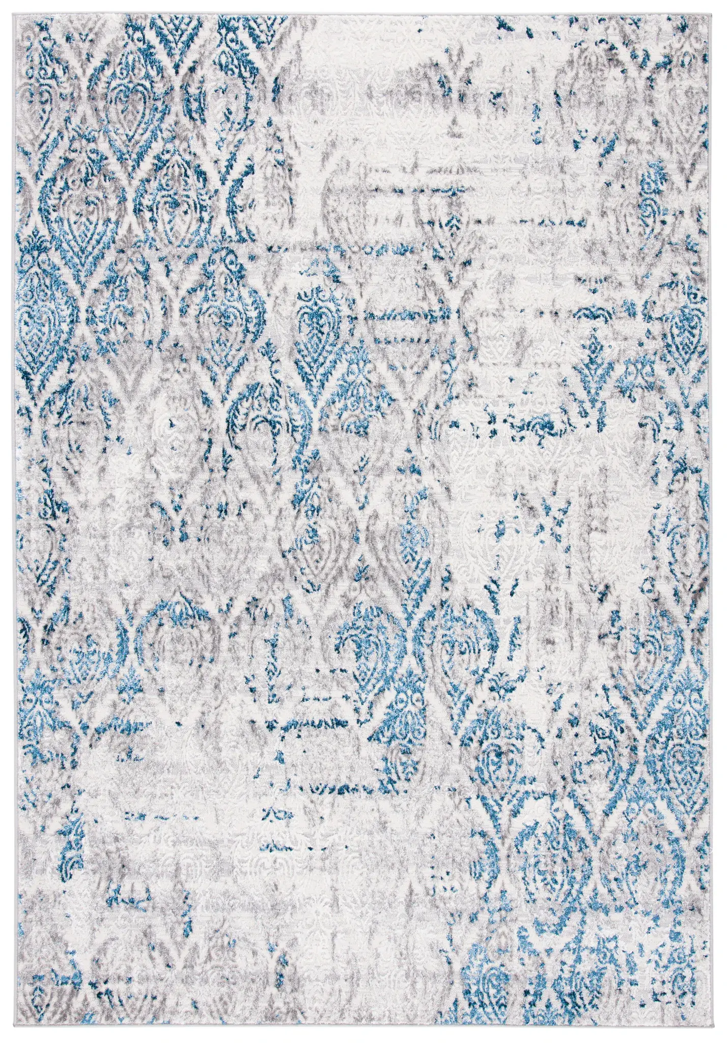 Amelia Distressed Damask Rug