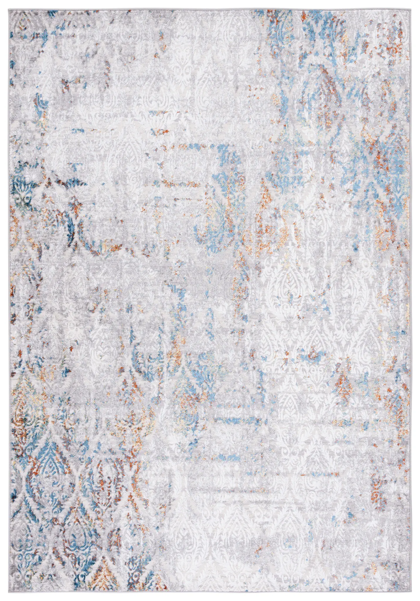 Amelia Distressed Damask Rug